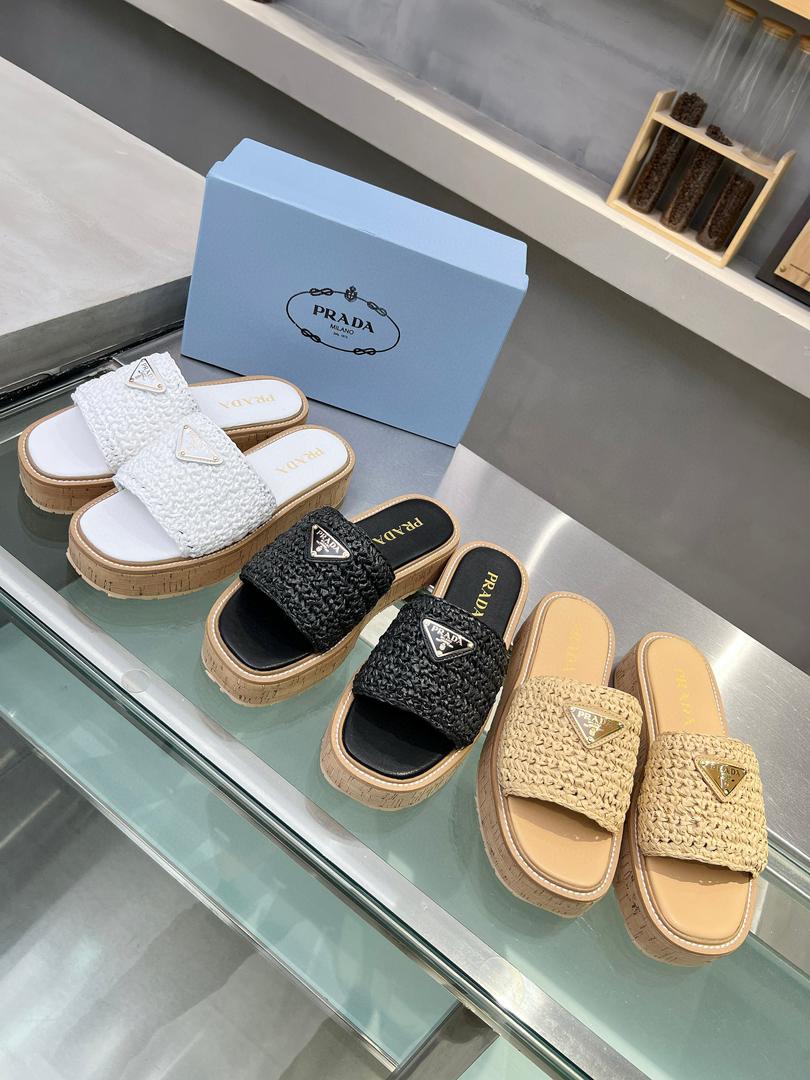 Prada Raffia Sandals
