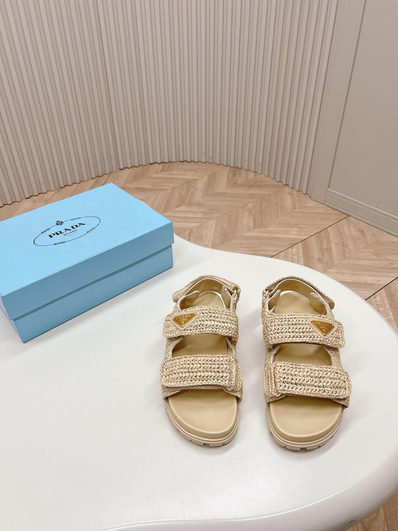 Prada Raffia Sandals