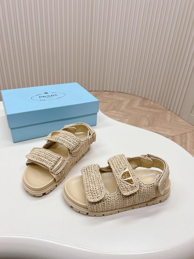 Prada Raffia Sandals