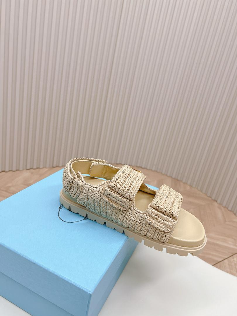 Prada Raffia Sandals