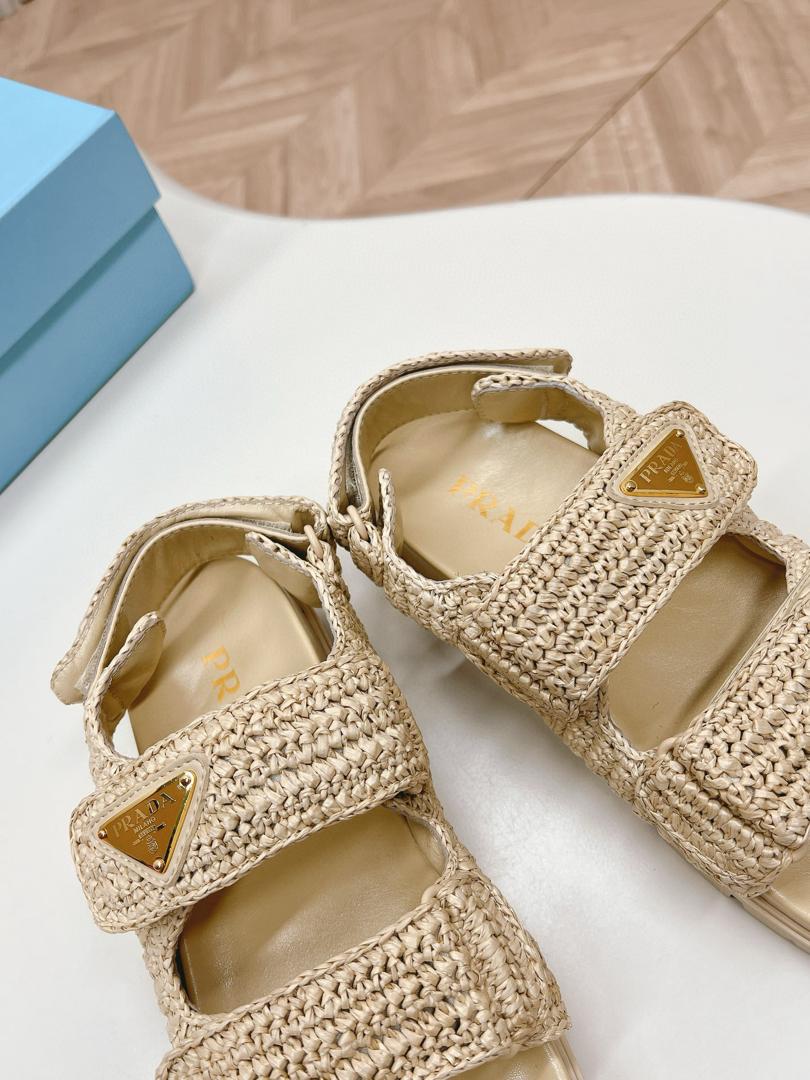 Prada Raffia Sandals