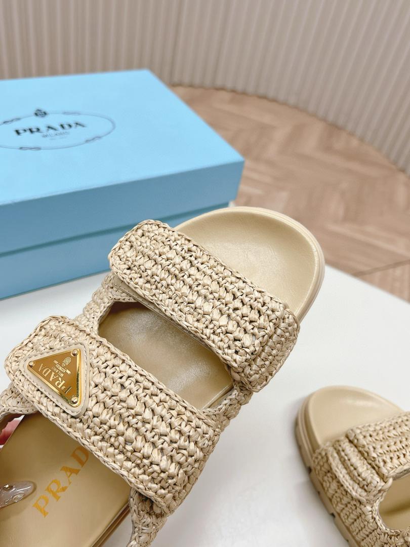 Prada Raffia Sandals