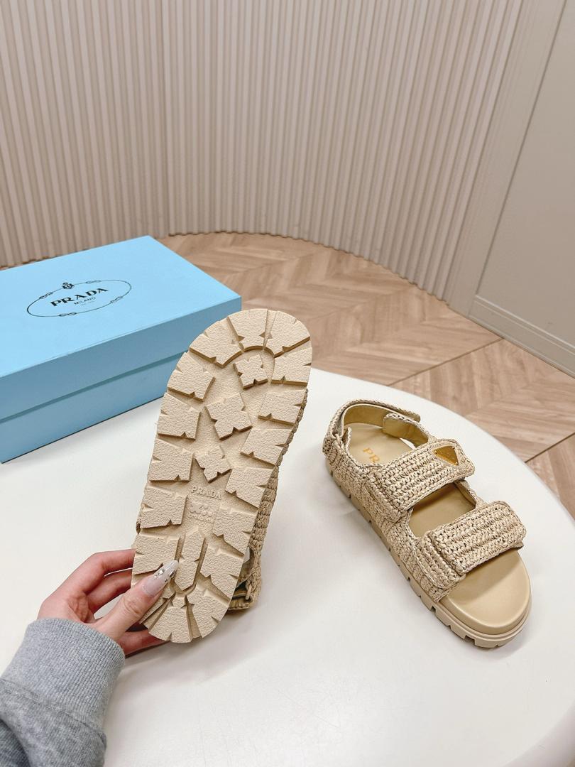 Prada Raffia Sandals