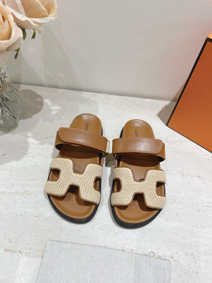Hermes Chypre Straw Sandal