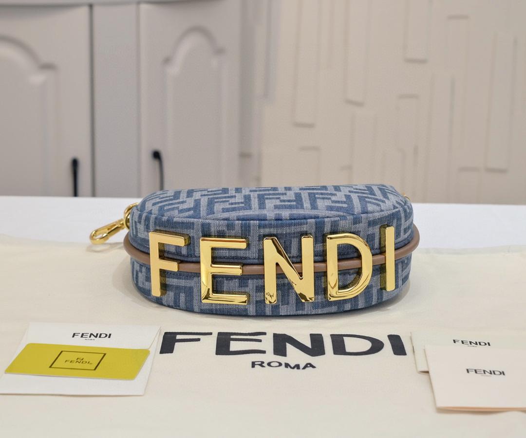 Fendigraphy Small denim bag