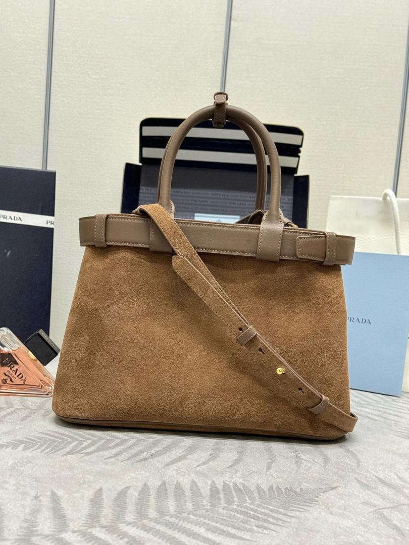 Prada Suede Buckle Handbag