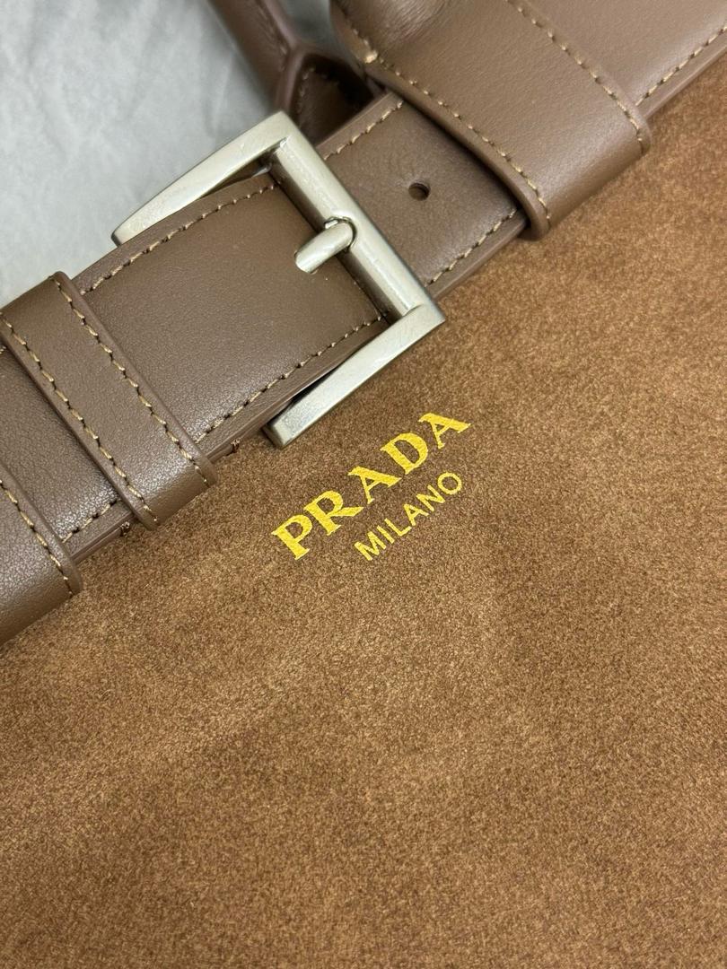 Prada Suede Buckle Handbag