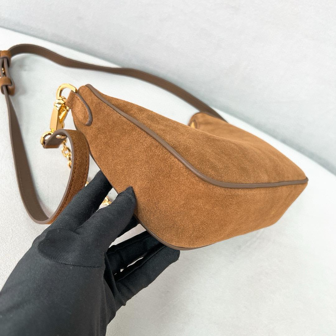 Prada Mini Suede Re-Edition with chain