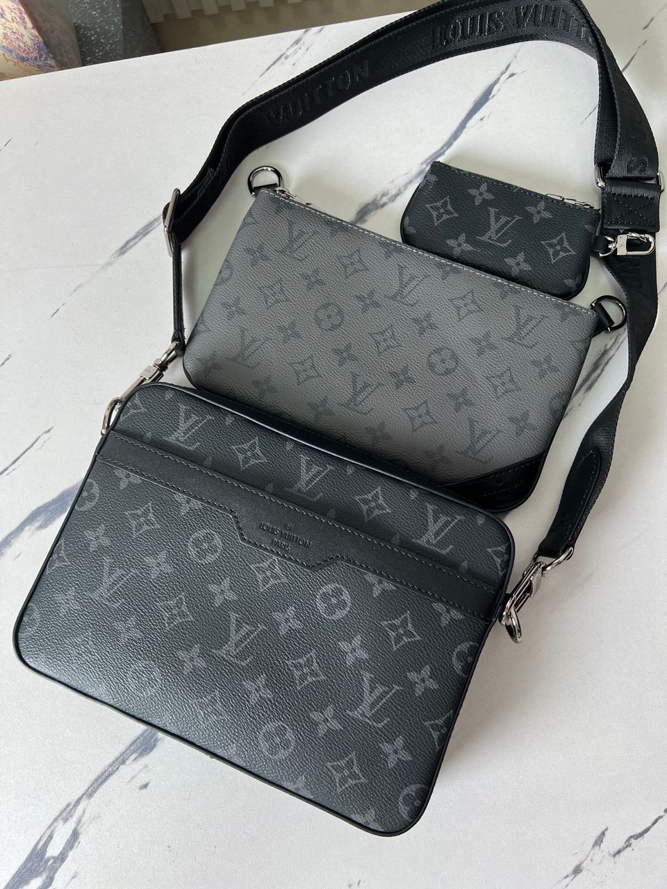 Louis Vuitton Trio Messenger Monogram Eclipse canvas