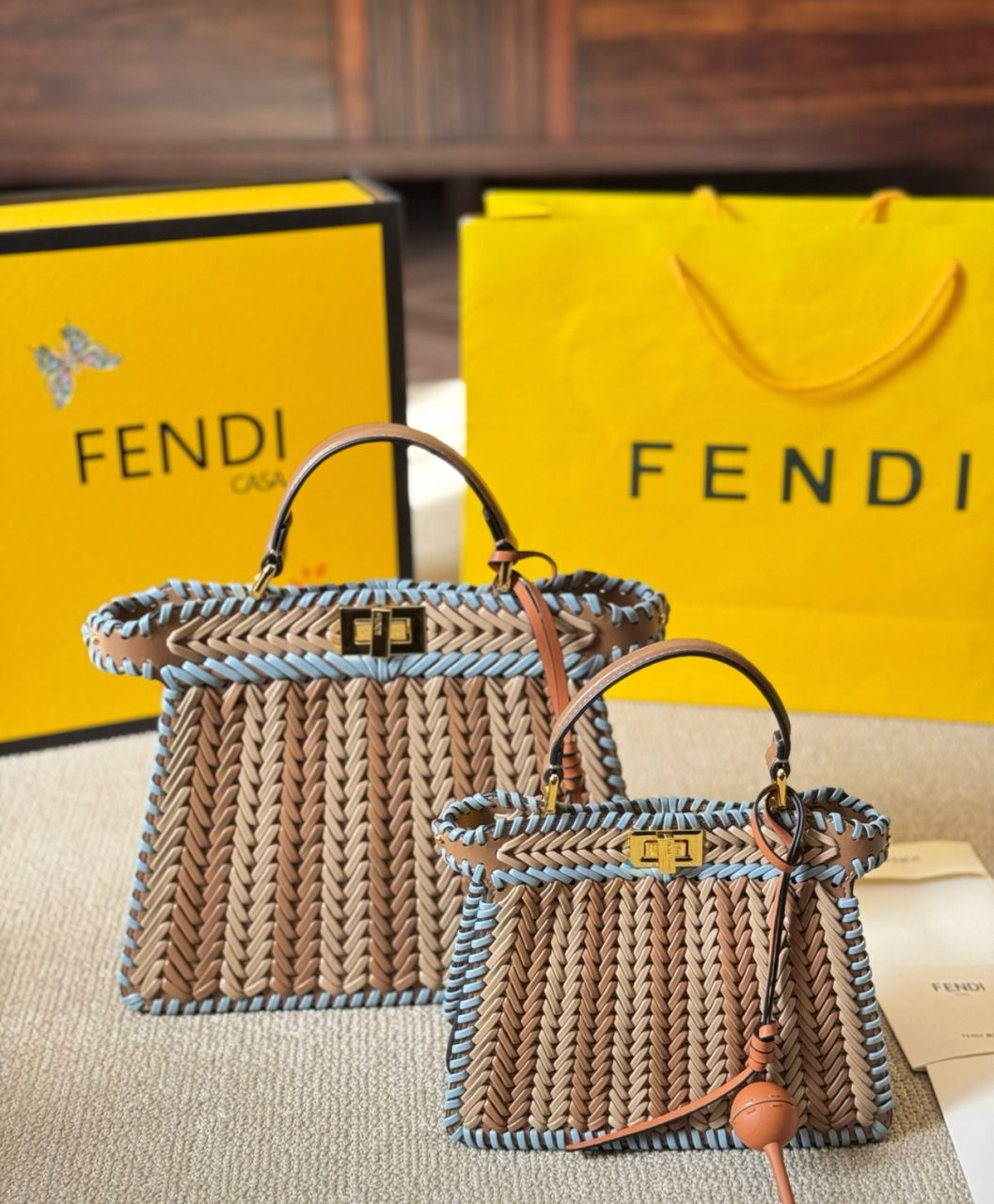Fendi Peekaboo Straw bag