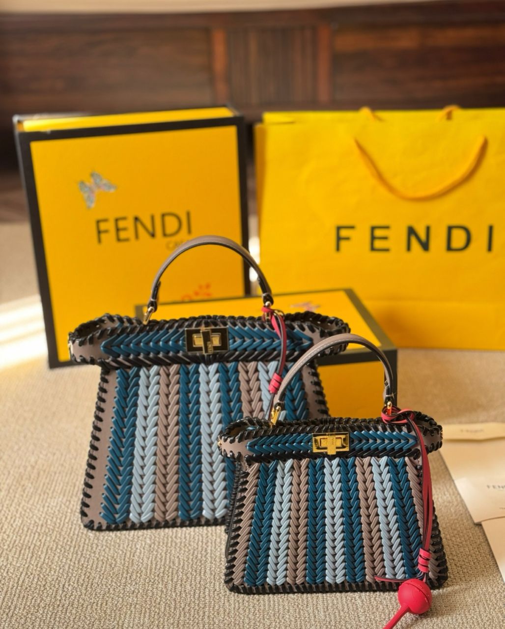 Fendi Peekaboo Straw bag