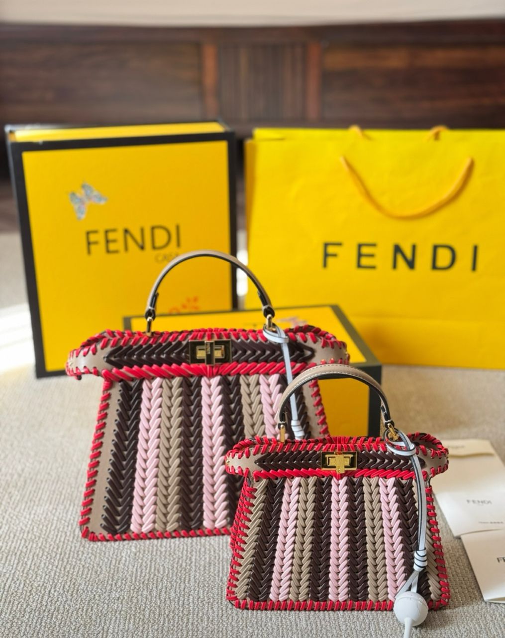 Fendi Peekaboo Straw bag