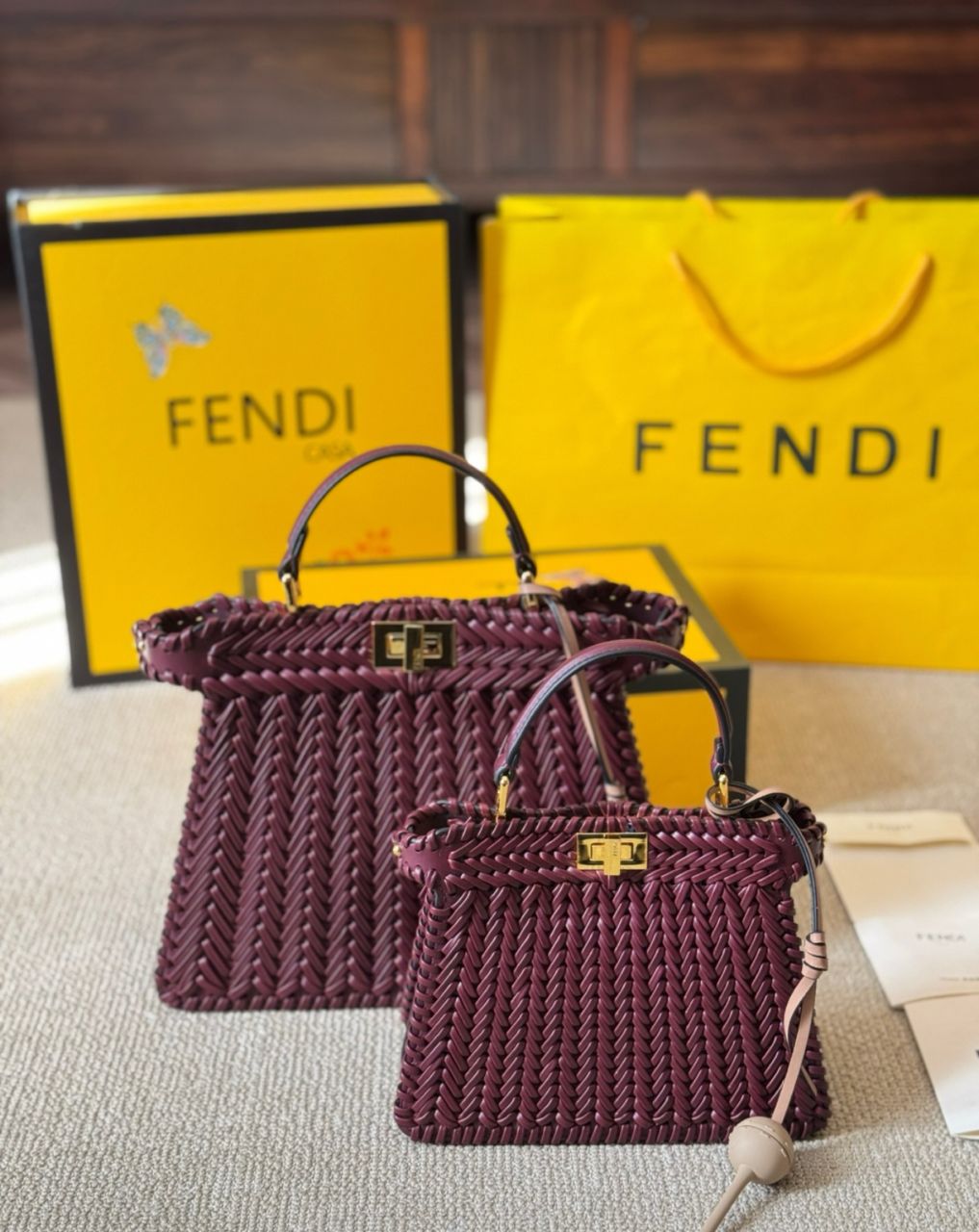 Fendi Peekaboo Straw bag