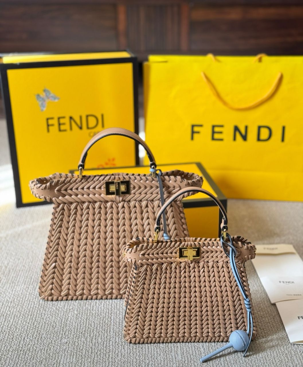Fendi Peekaboo Straw bag
