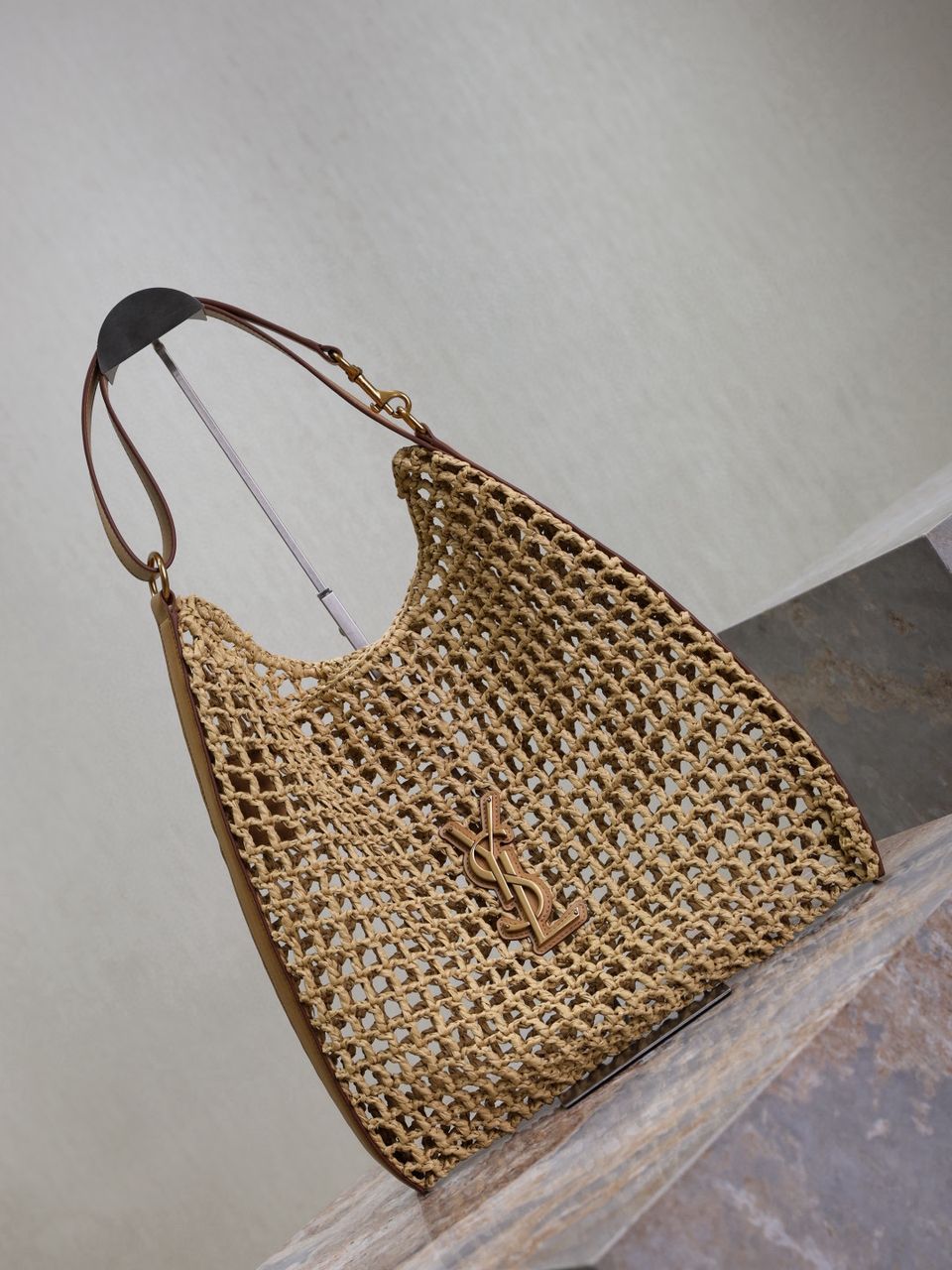YSL Raffia Crochet Shoulder bag
