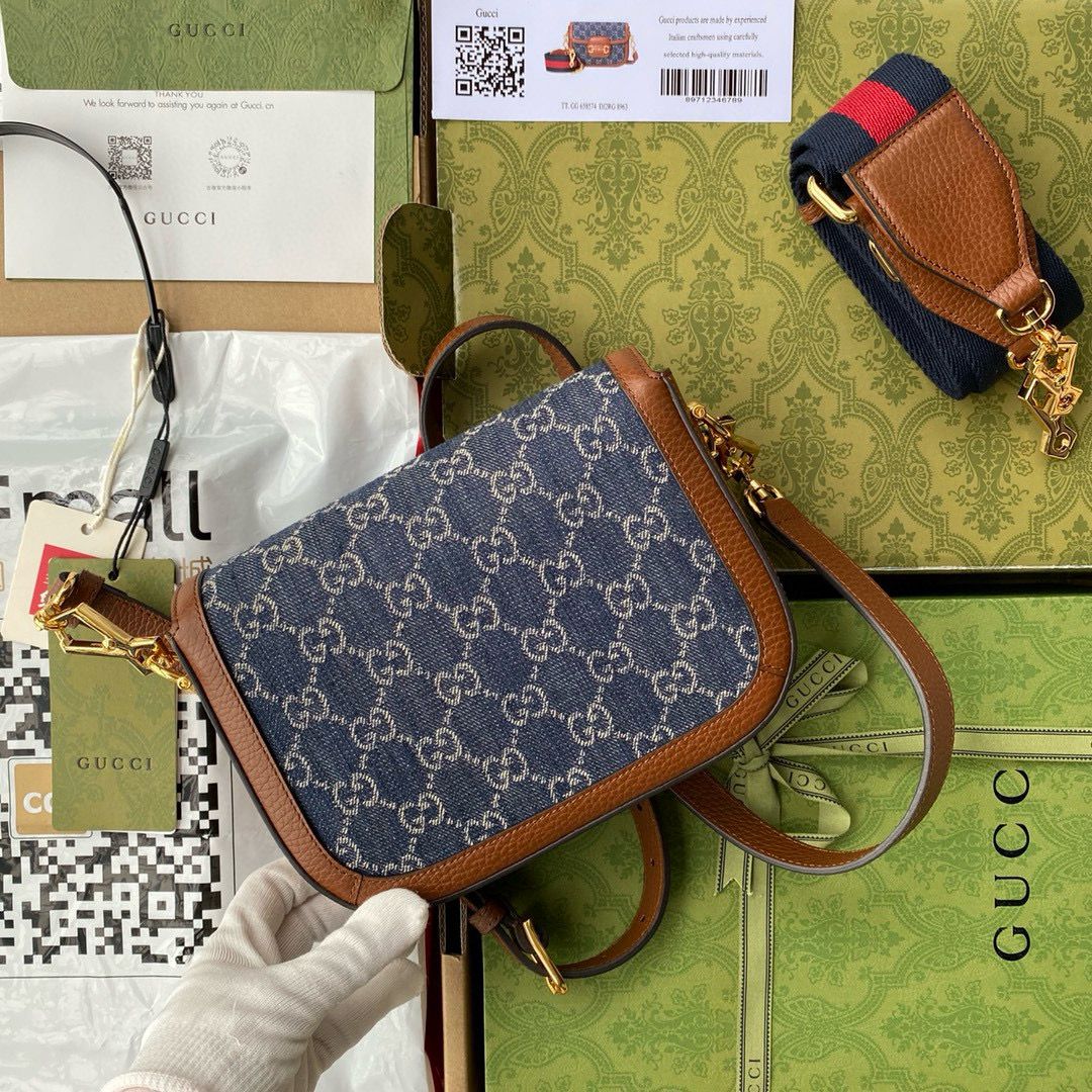 Gucci Horsebit mini denim bag