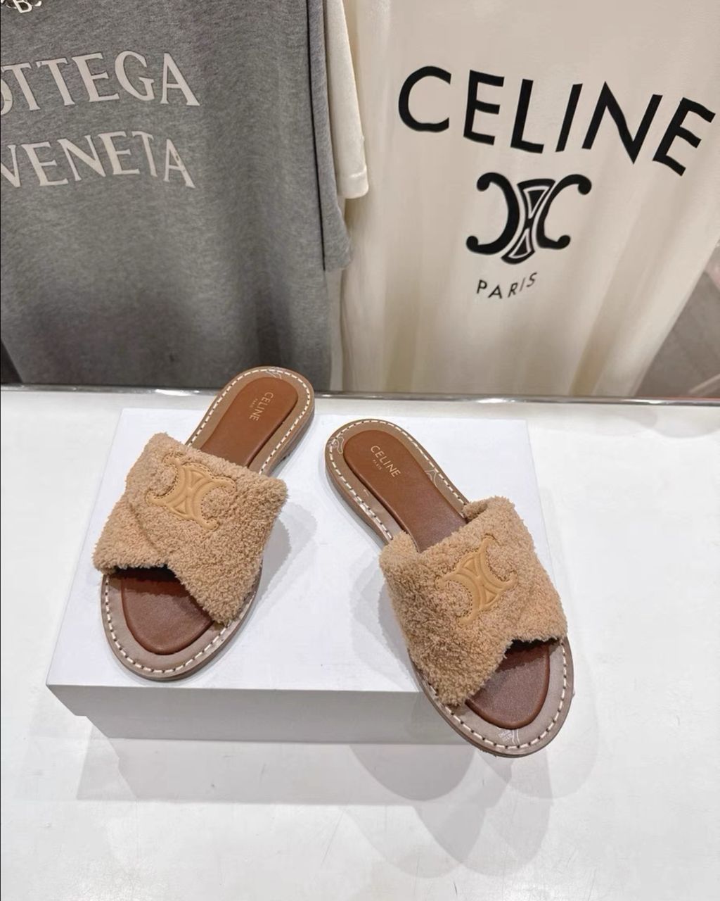 Celine Teddy Slippers