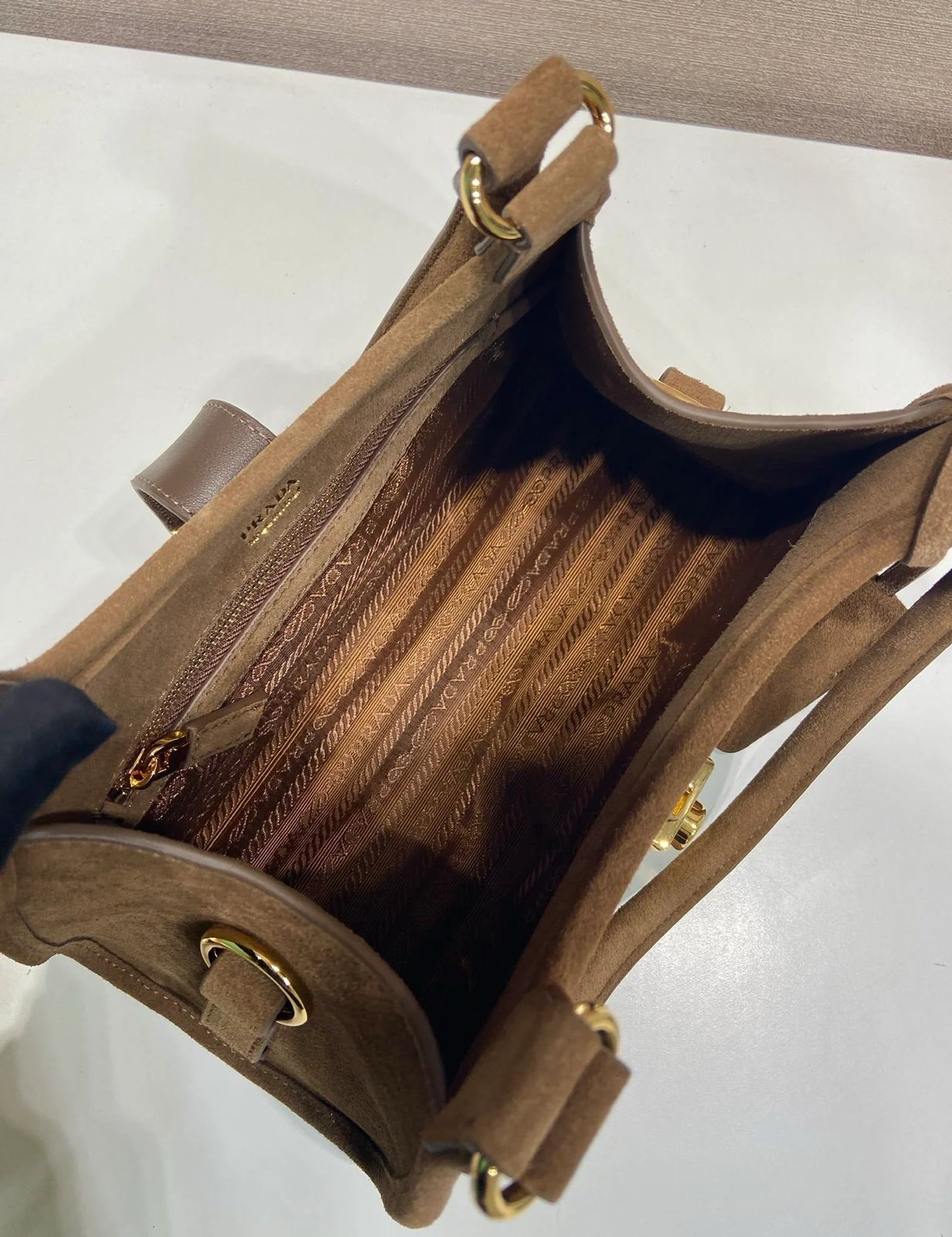 Prada Small suede tote bag