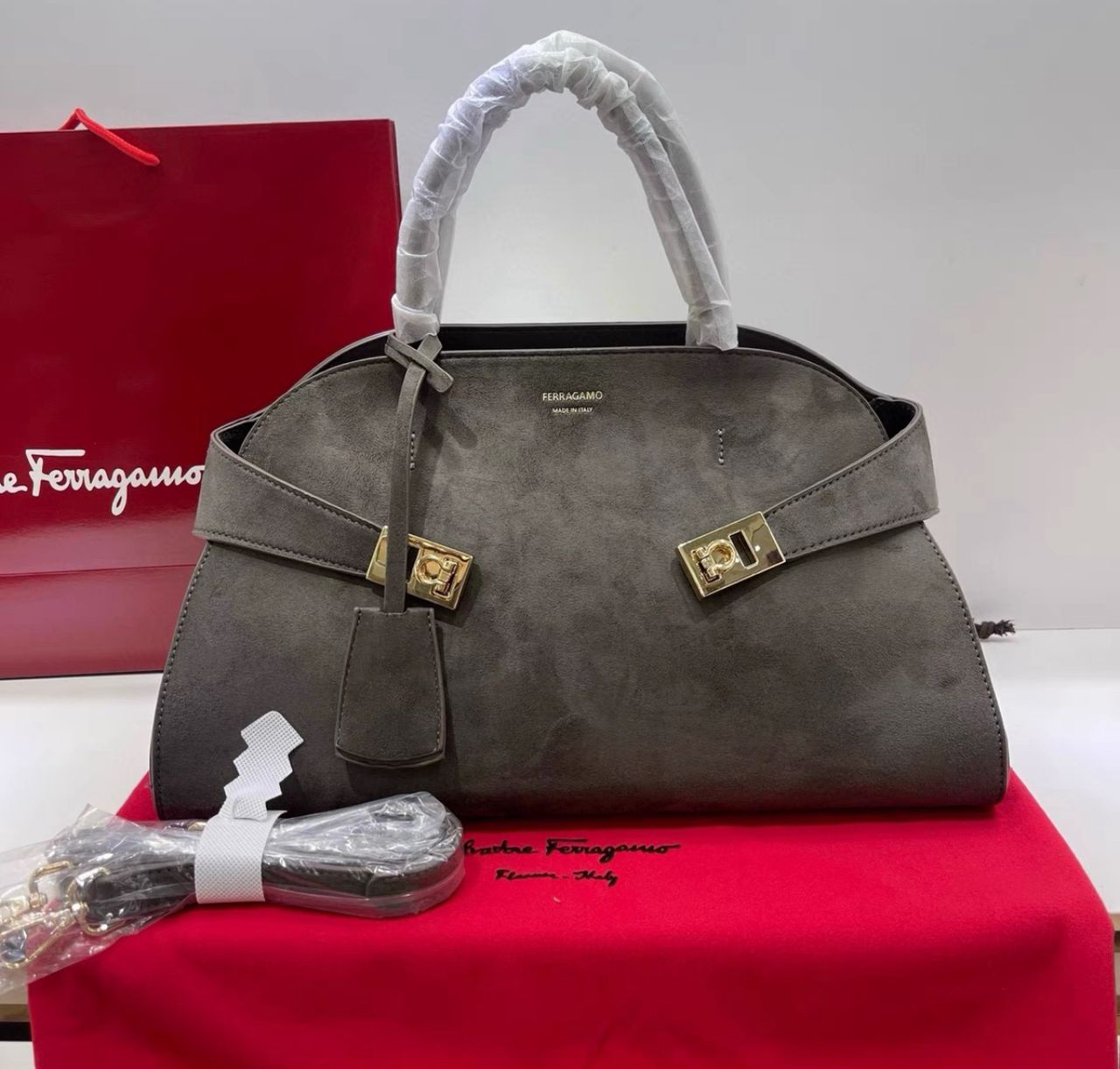 Ferragamo Suede Hug Medium bag