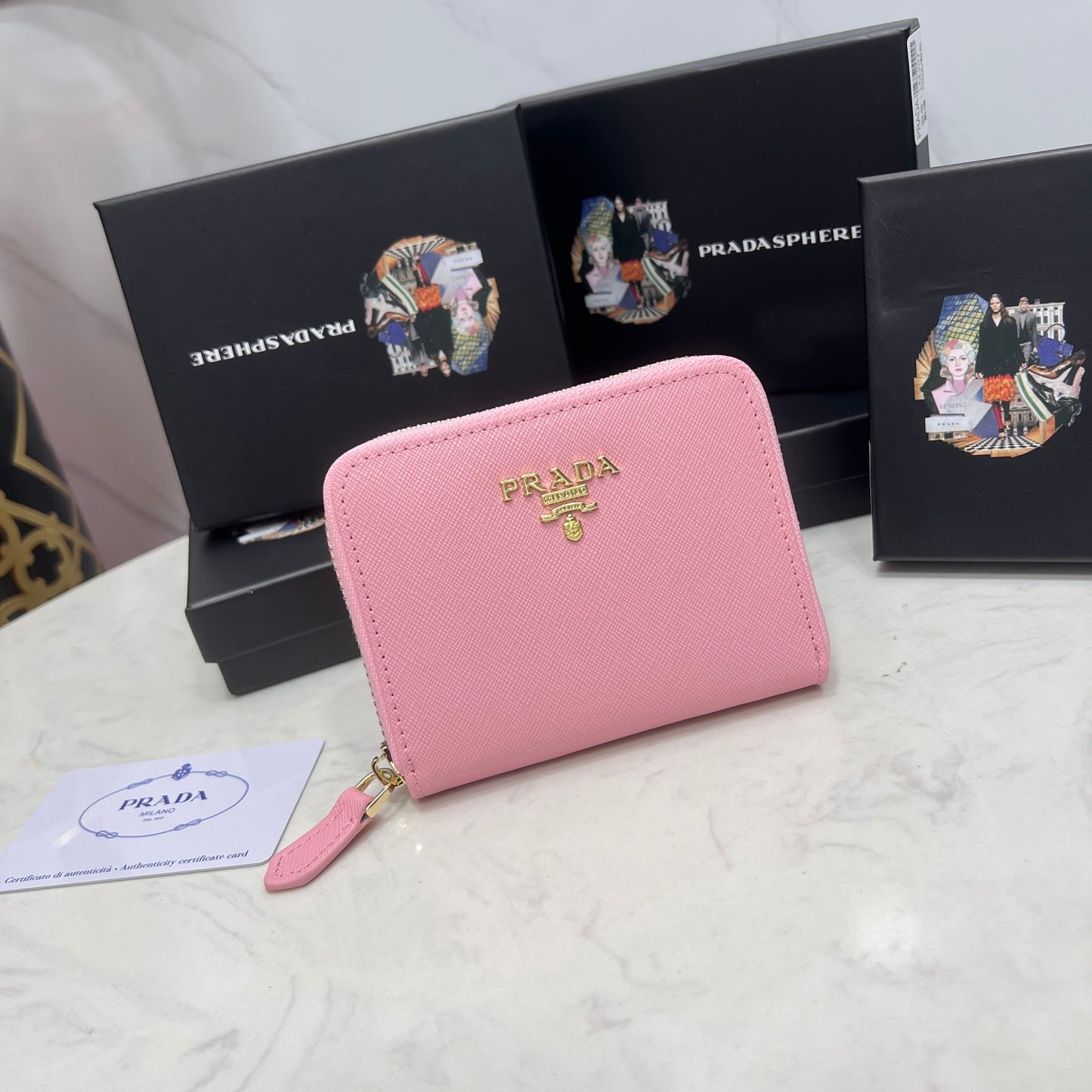 Prada Zip around coin purse