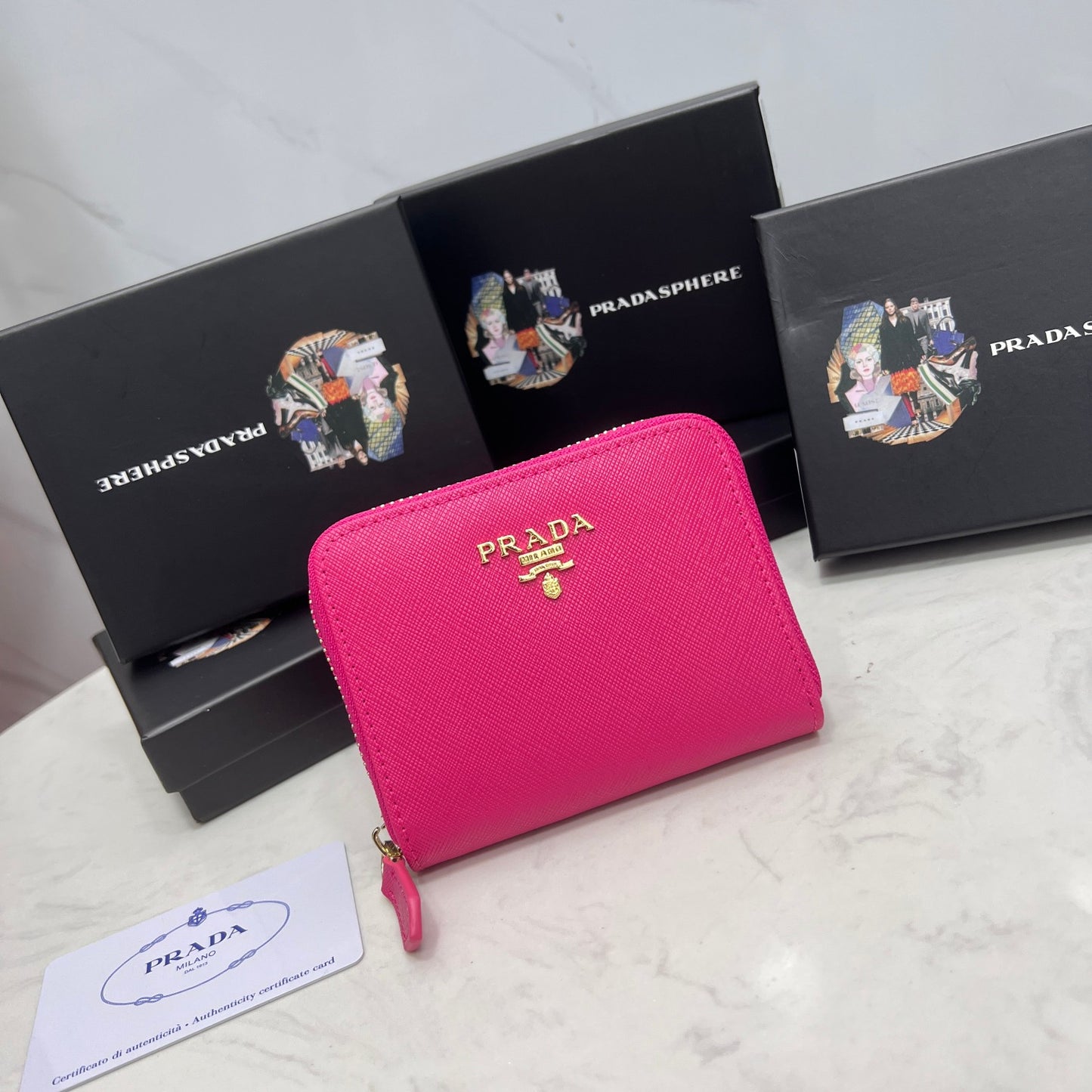 Prada Zip around coin purse