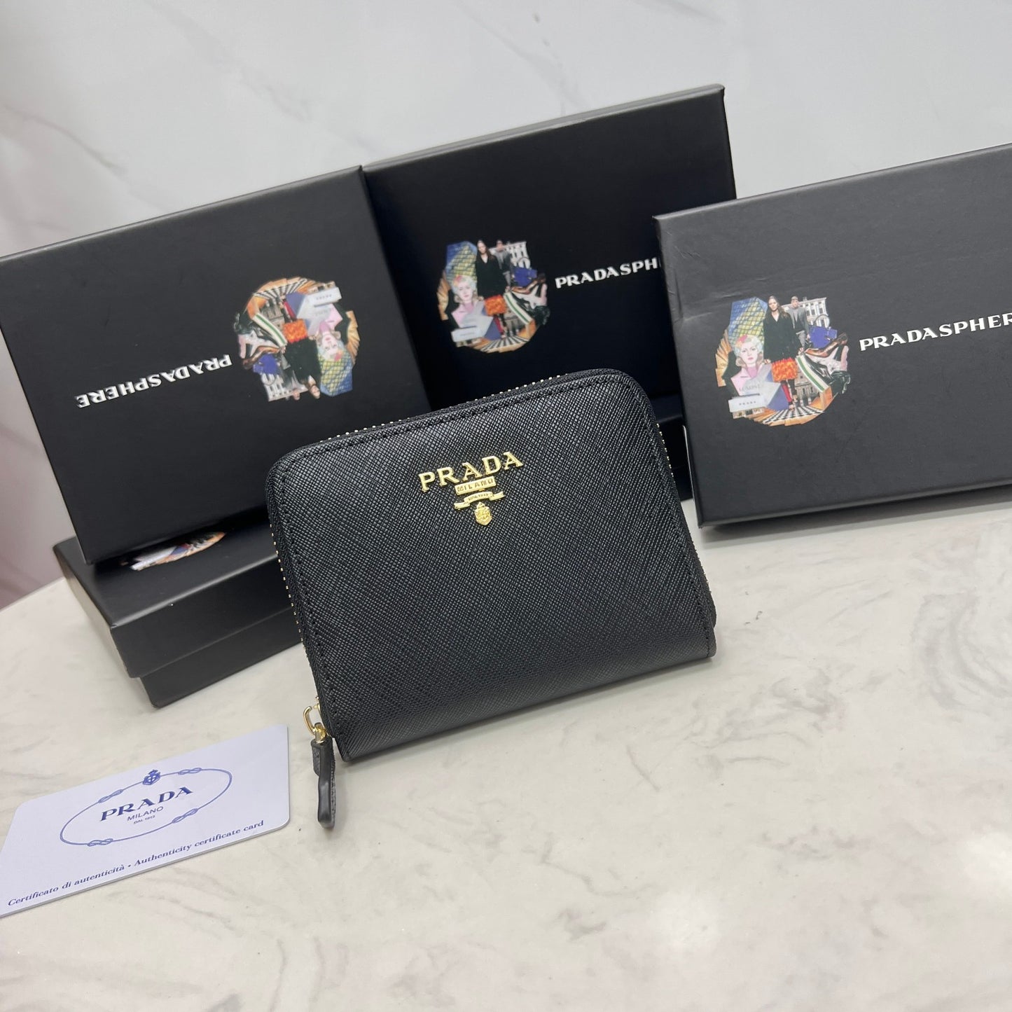Prada Zip around coin purse