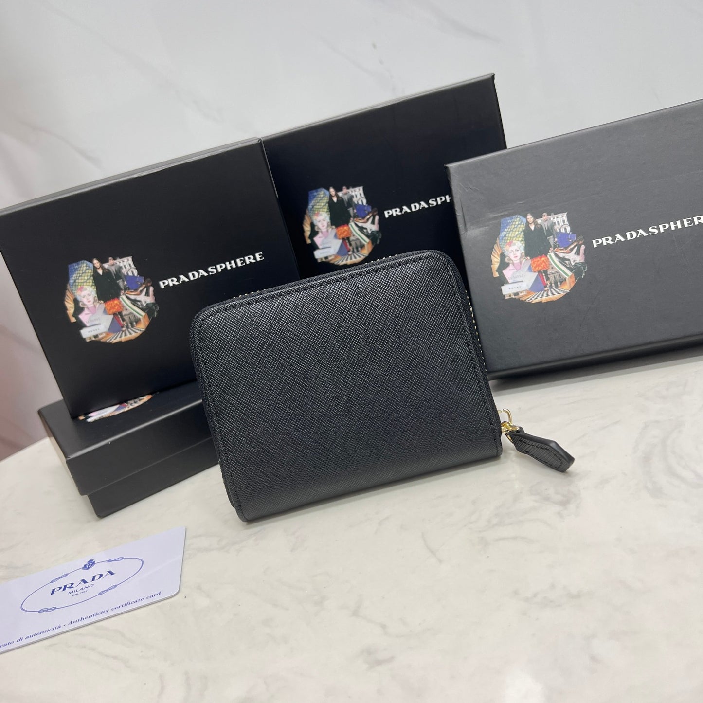Prada Zip around coin purse