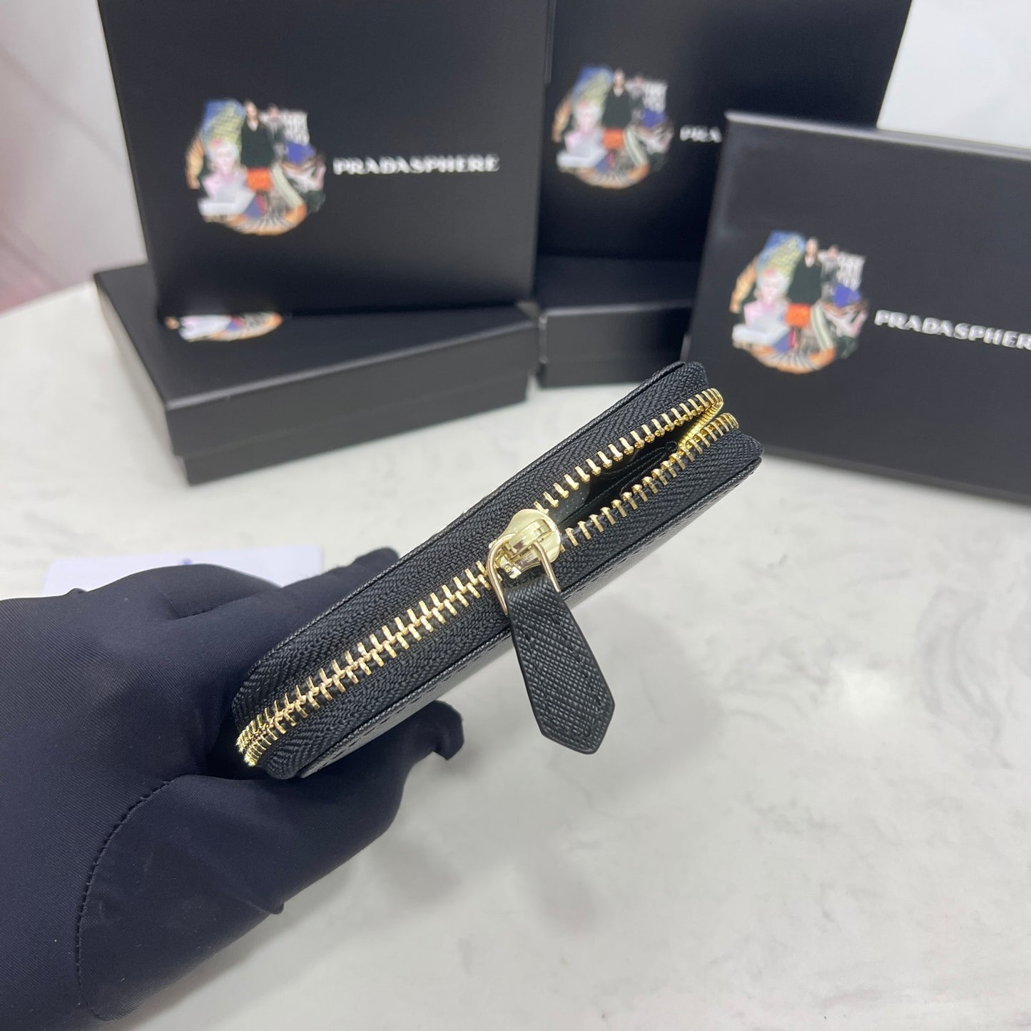 Prada Zip around coin purse