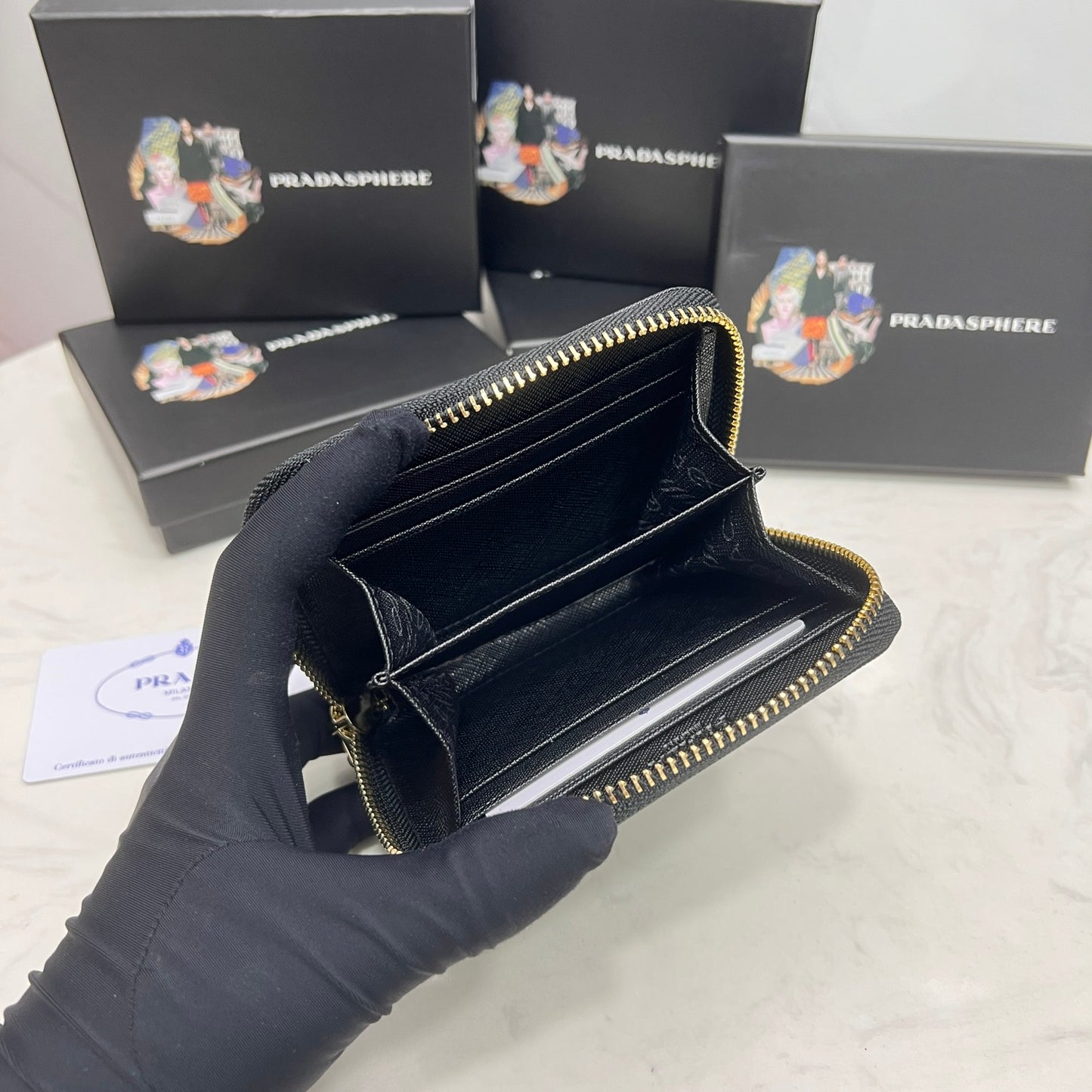 Prada Zip around coin purse