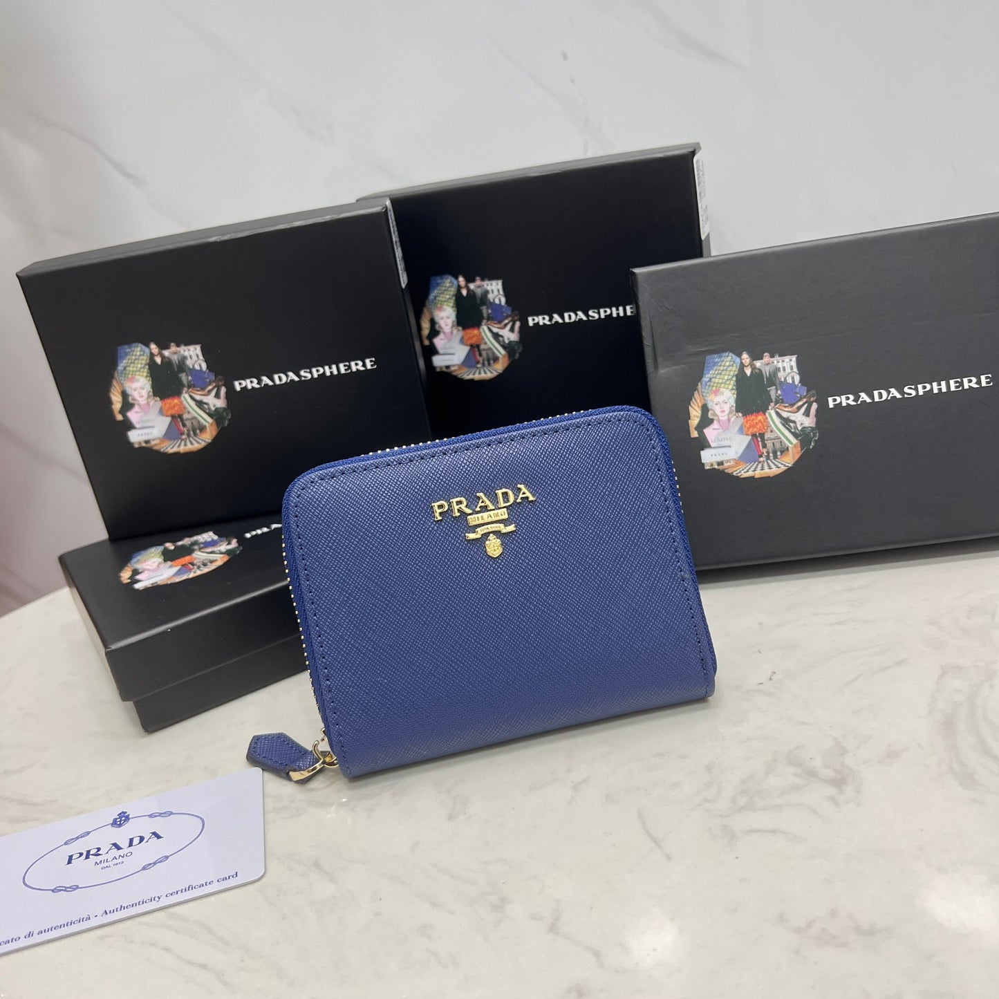 Prada Zip around coin purse
