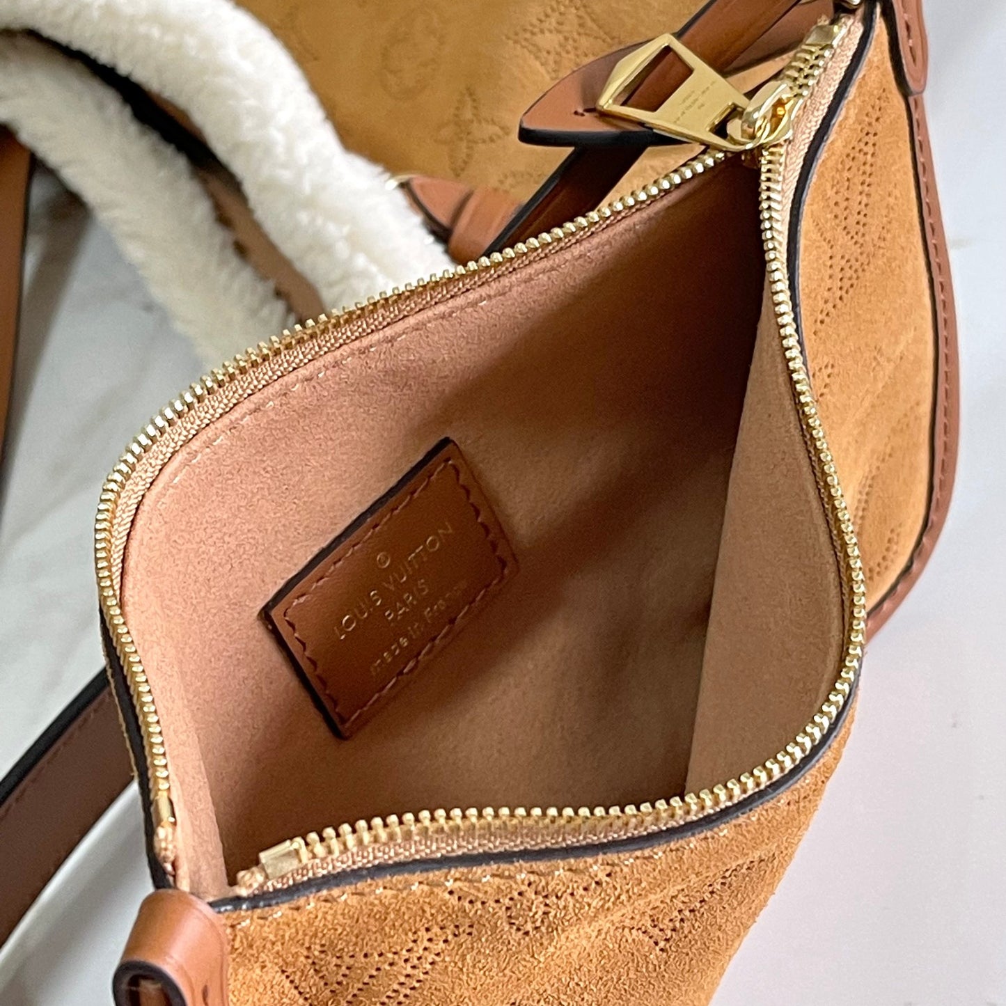 Louis Vuitton CarryAll PM Mahina Suede bag