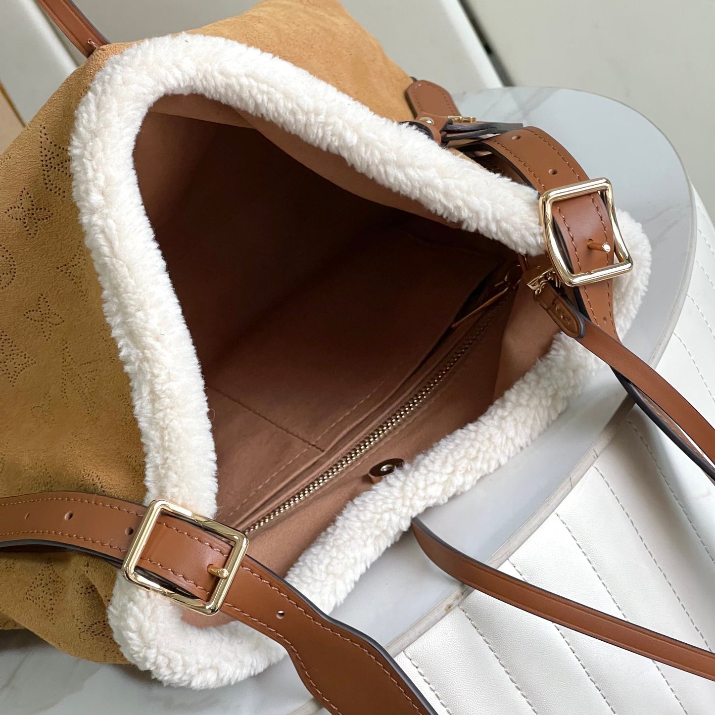 Louis Vuitton CarryAll PM Mahina Suede bag