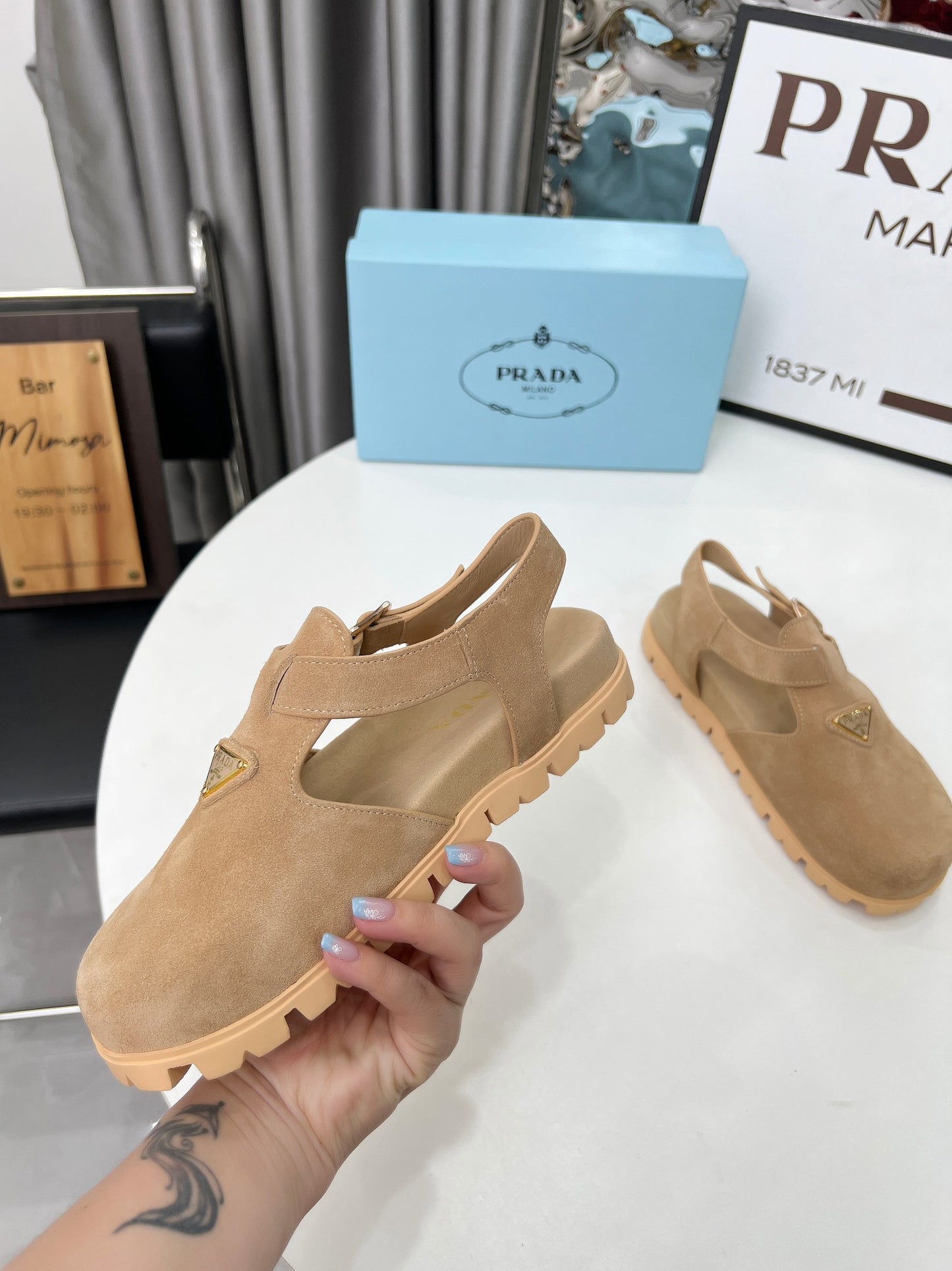Prada Suede Clogs