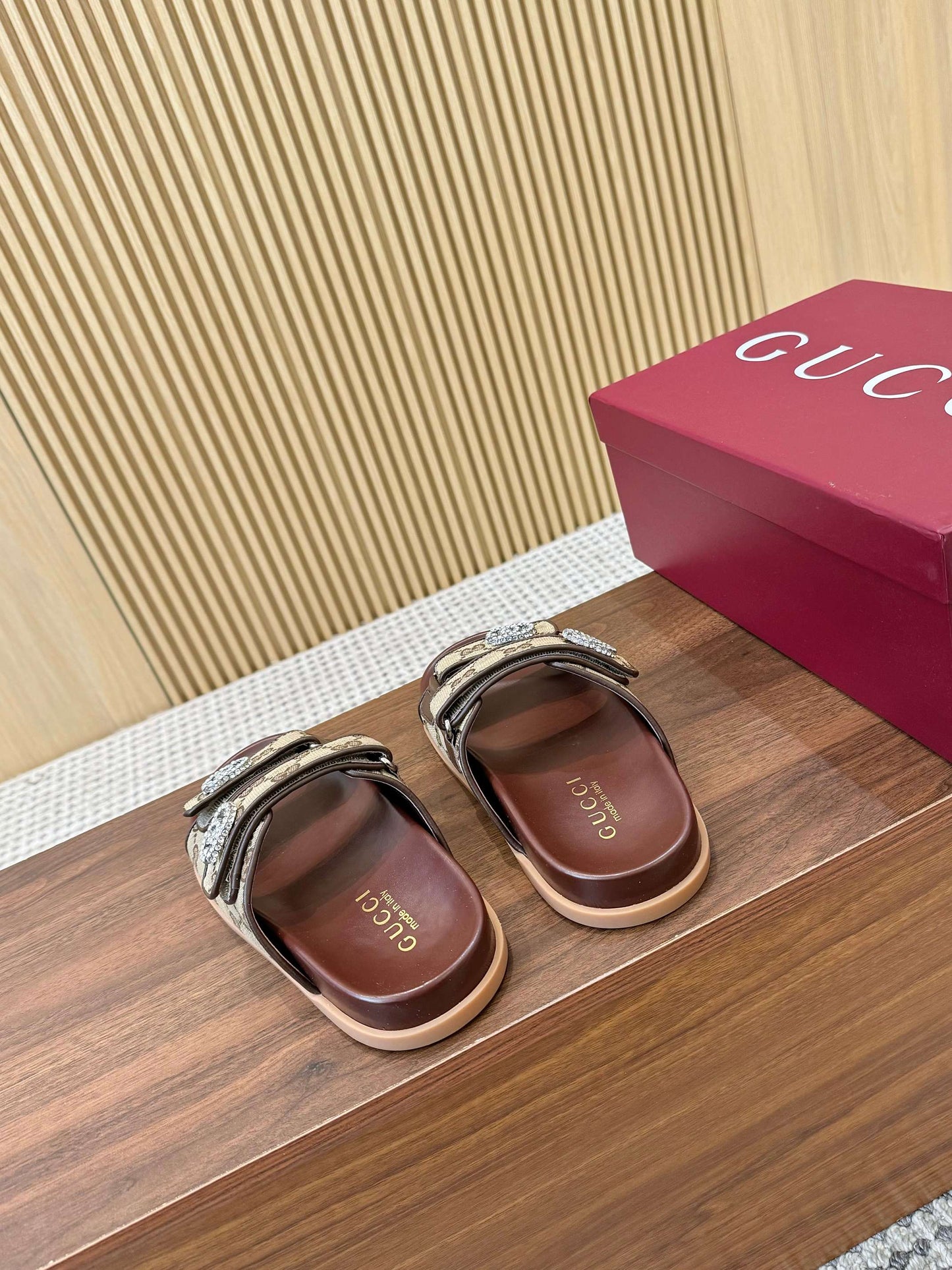 Gucci Canvas Slides