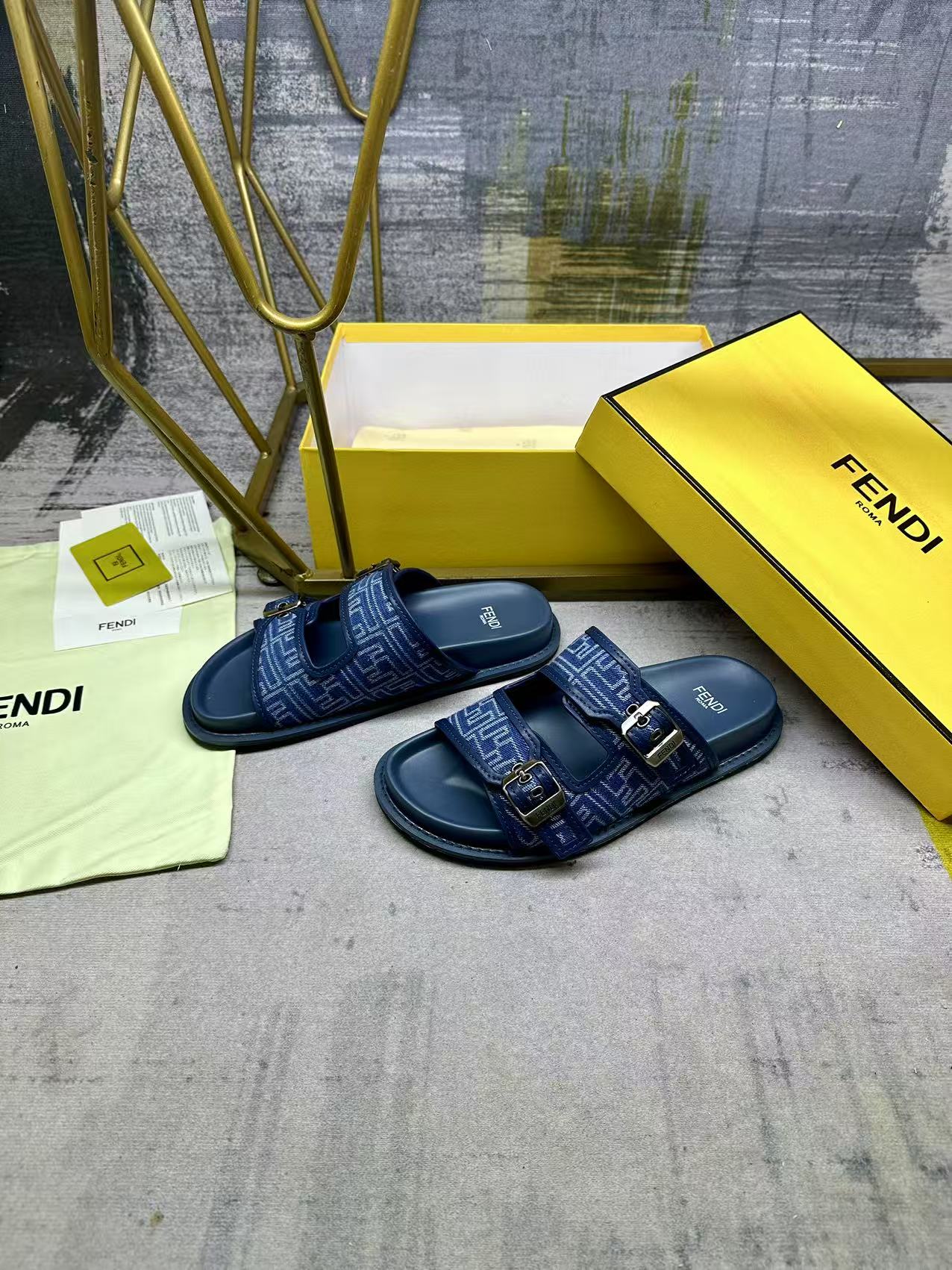 Fendi Denim Slides