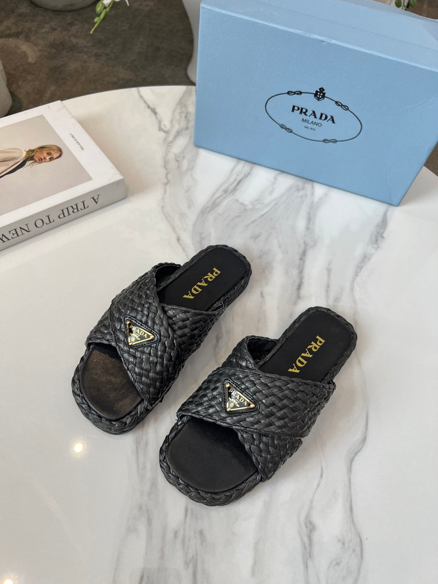 Prada Straw slides