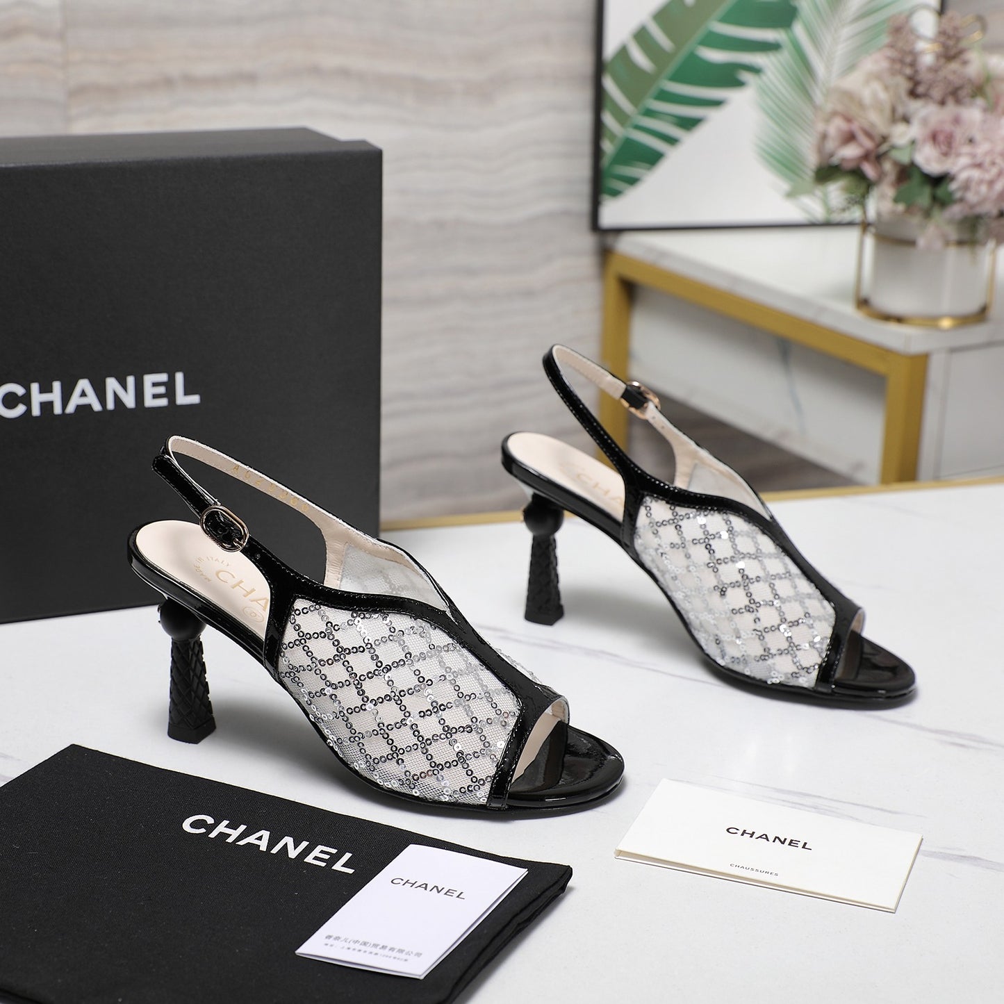 Chanel heel sandal