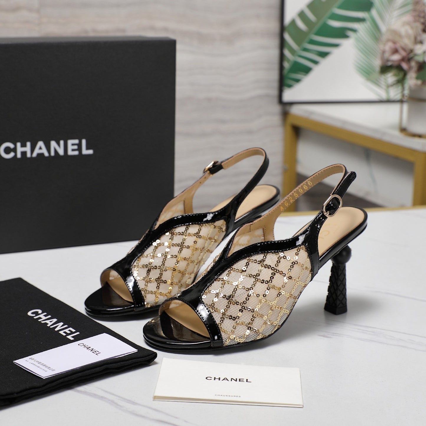 Chanel heel sandal