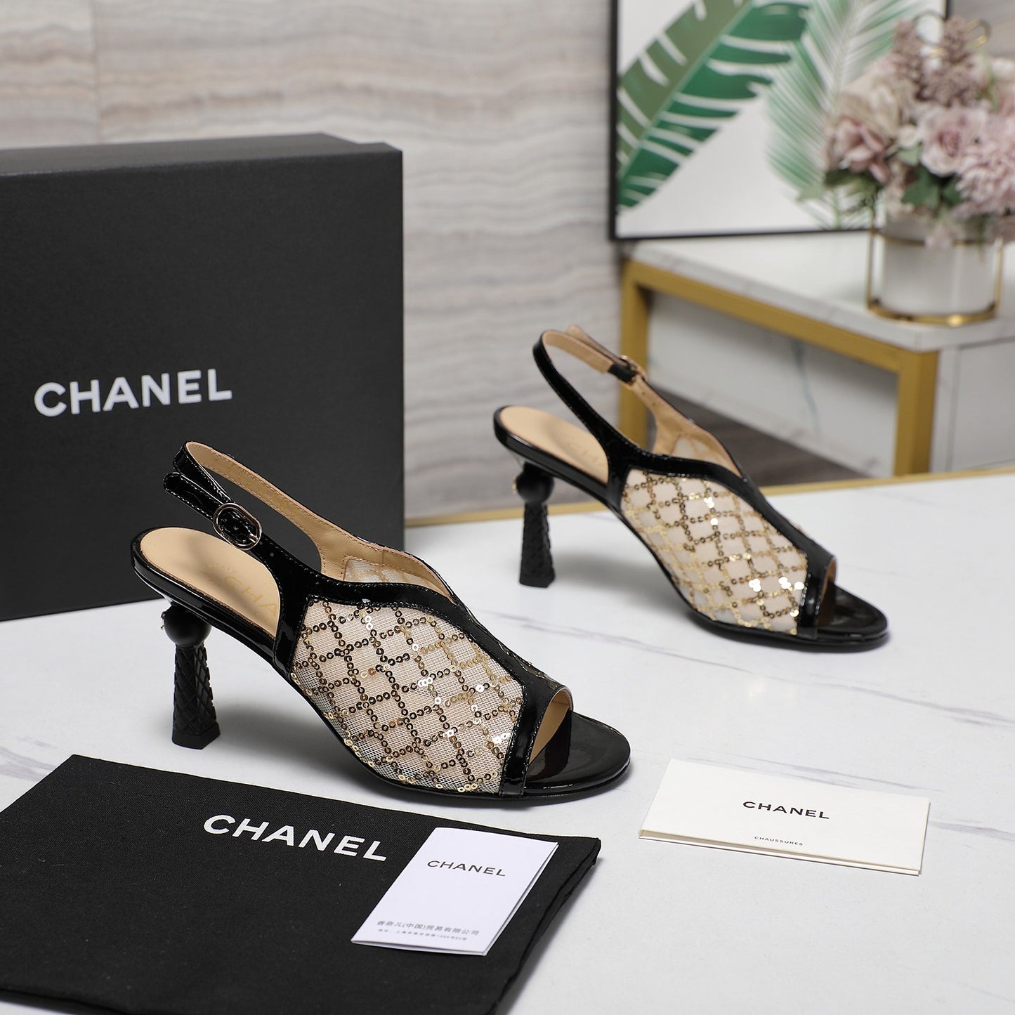 Chanel heel sandal