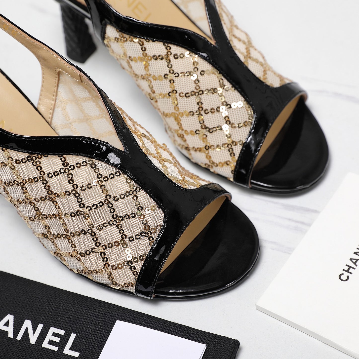Chanel heel sandal