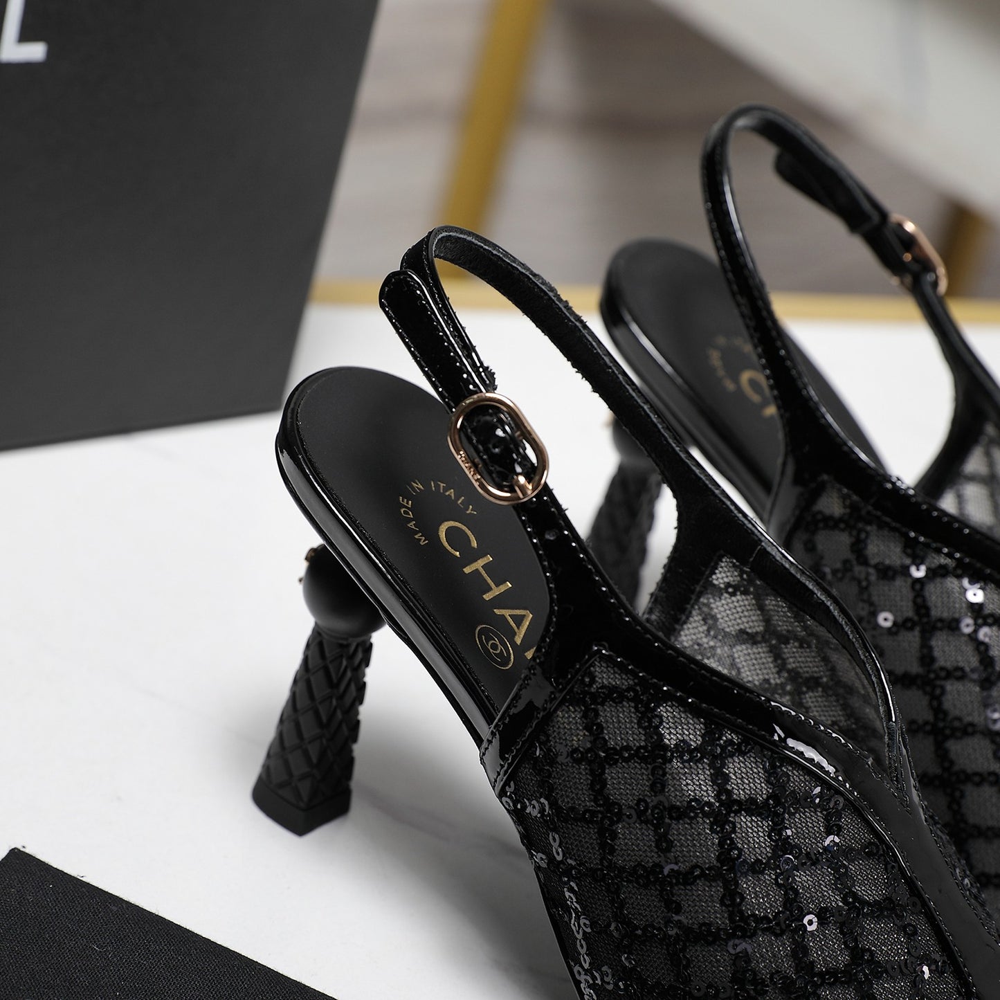 Chanel heel sandal