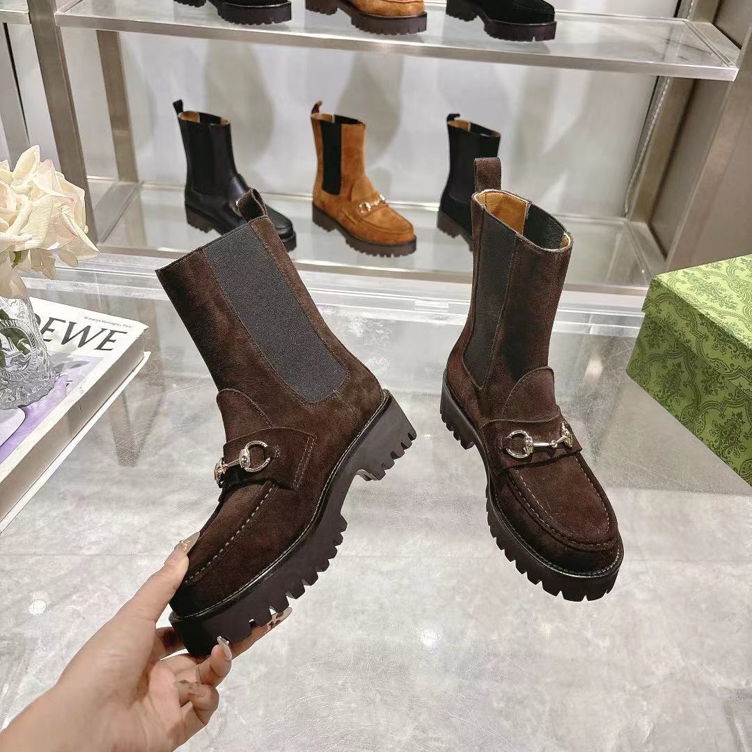 Gucci Horsebit Suede Boots