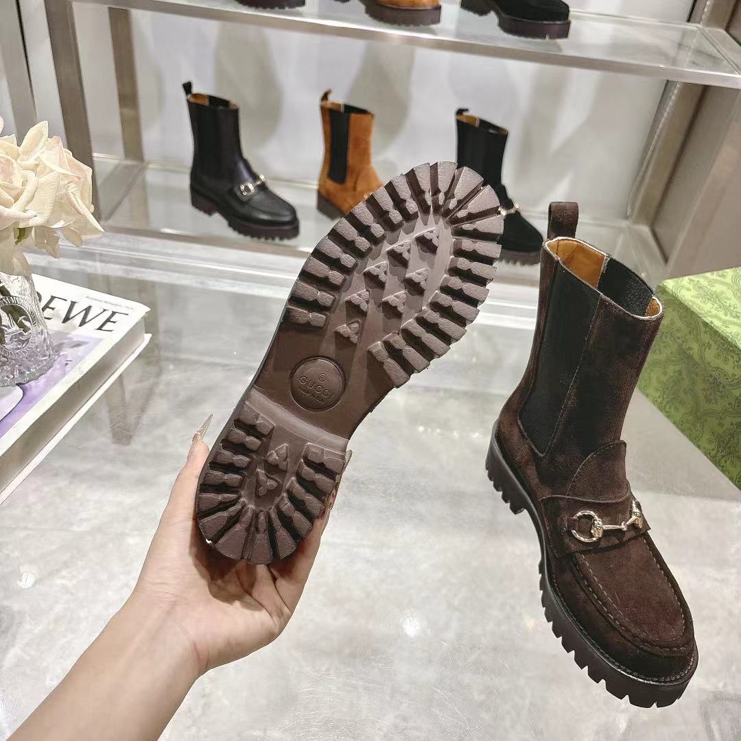 Gucci Horsebit Suede Boots
