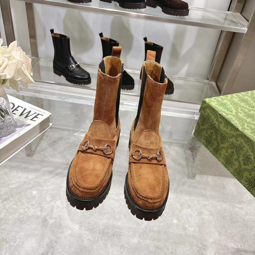 Gucci Horsebit Suede Boots