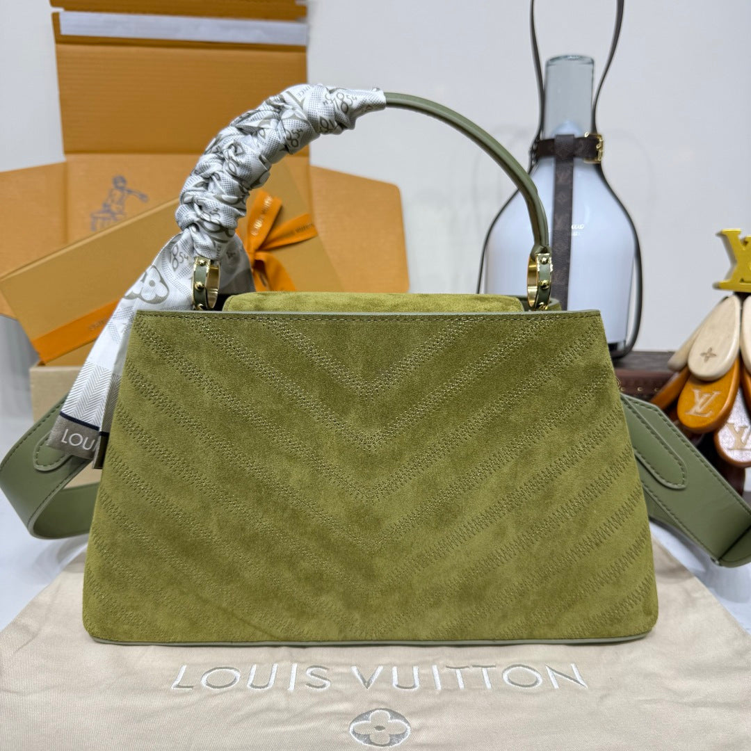Louis Vuitton Capucines MM Souple Suede Bag