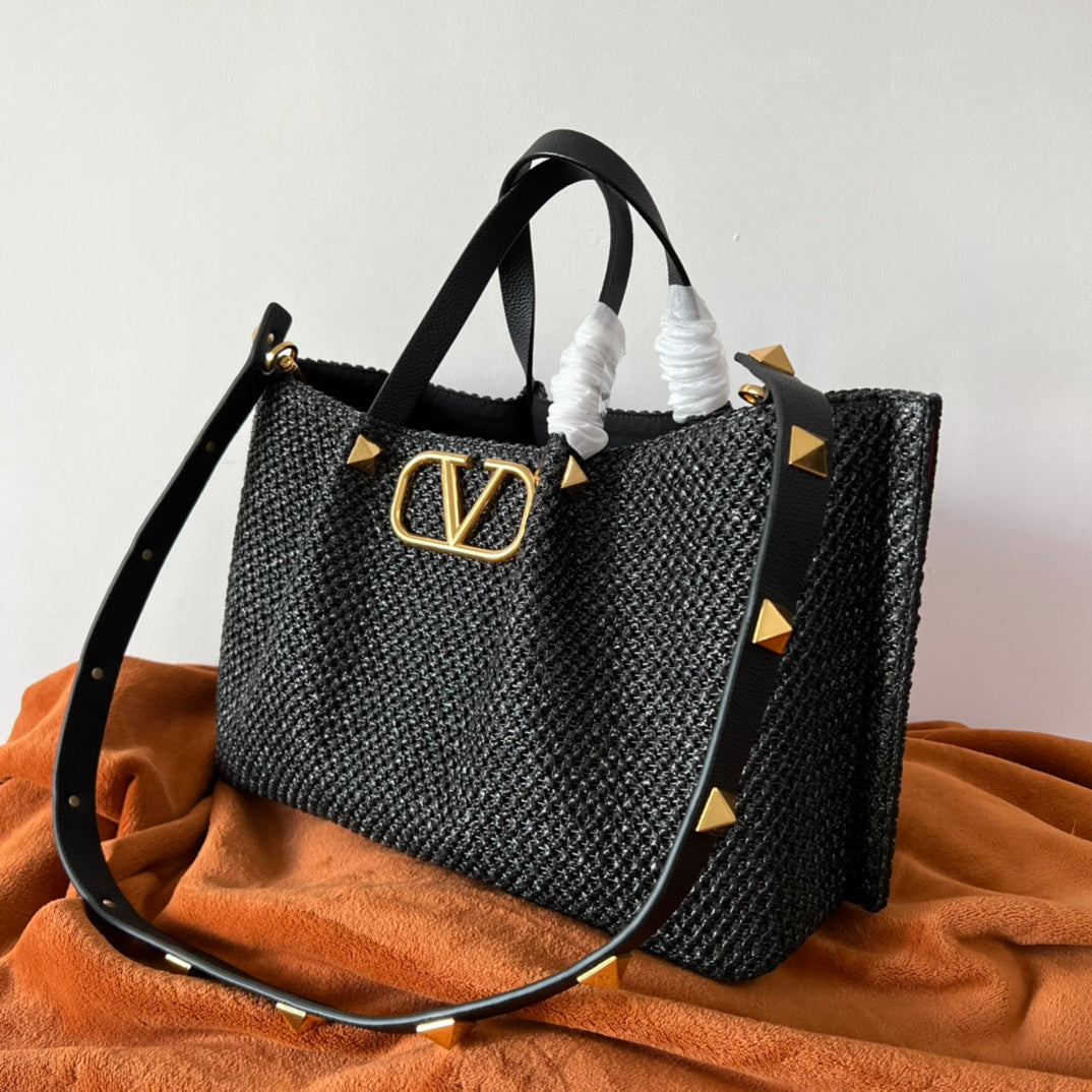 Valentino Summer woven tote bag