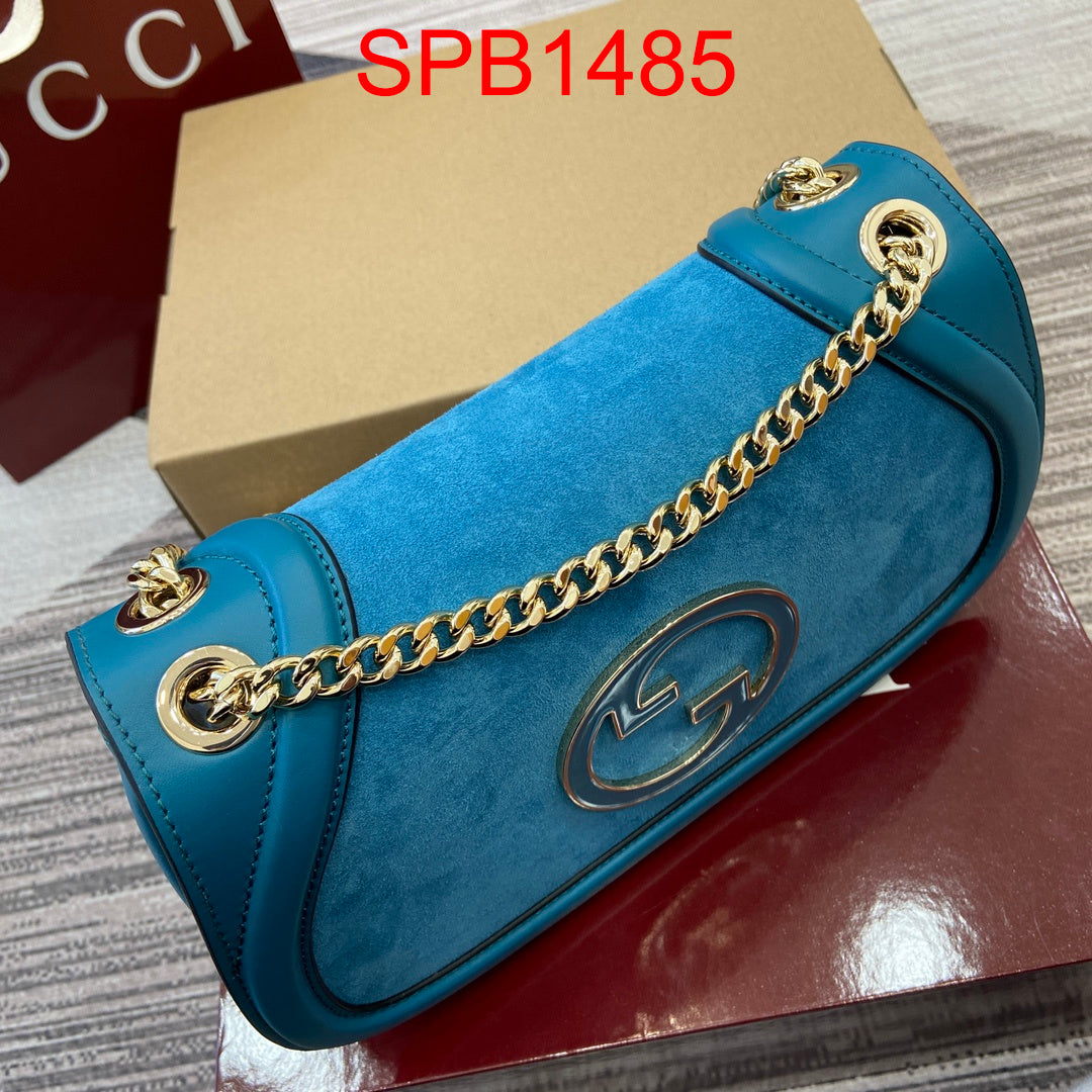 Gucci Blondie Small suede blue bag