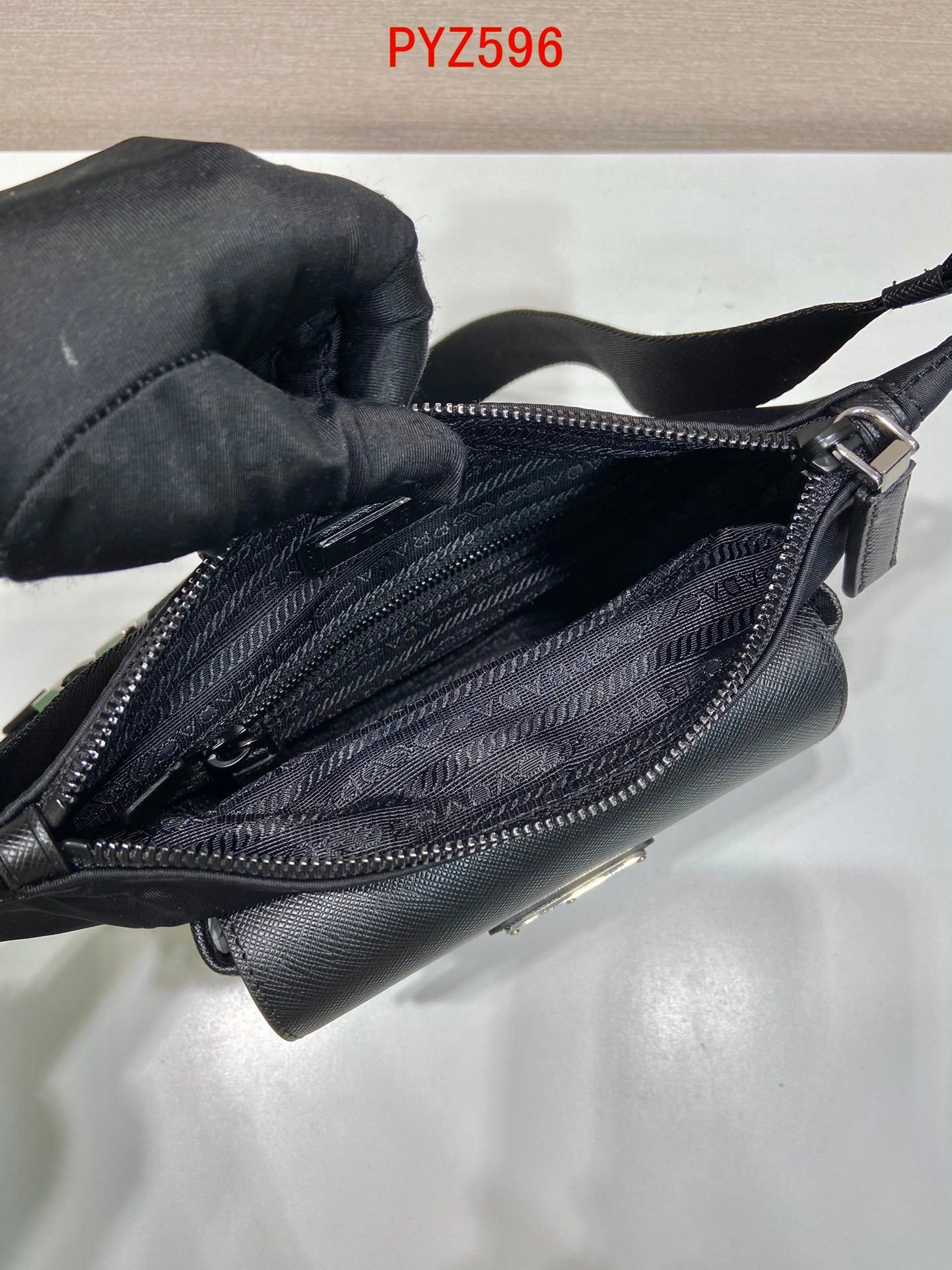 Prada Re-Nylon and Saffiano leather shoulder bag
