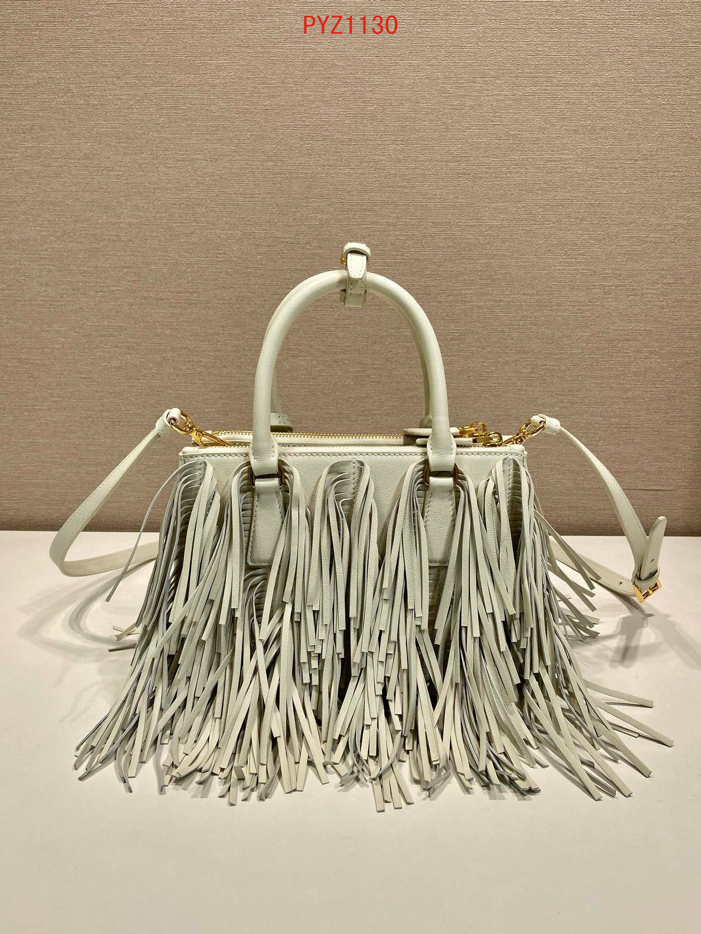 Prada Galleria small leather bag with fringe