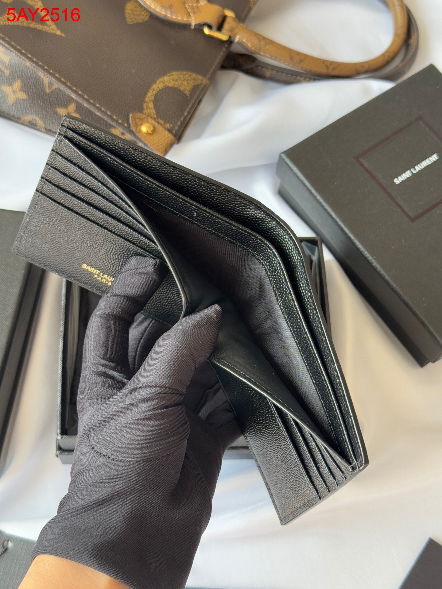 YSL Monogram Mini Wallet